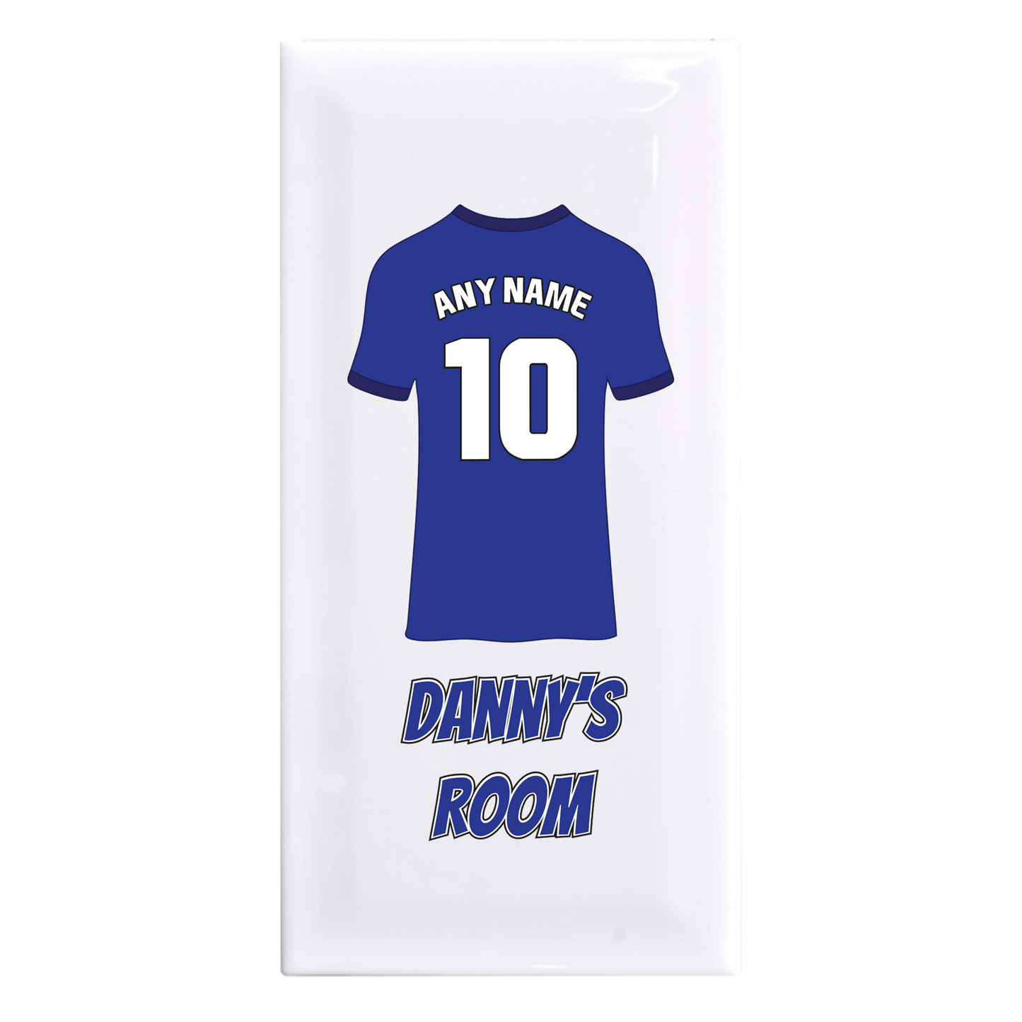 Personalised Premium Ceramic Children's Football Door Plaque - Premier Championship Football Team Shirt Style