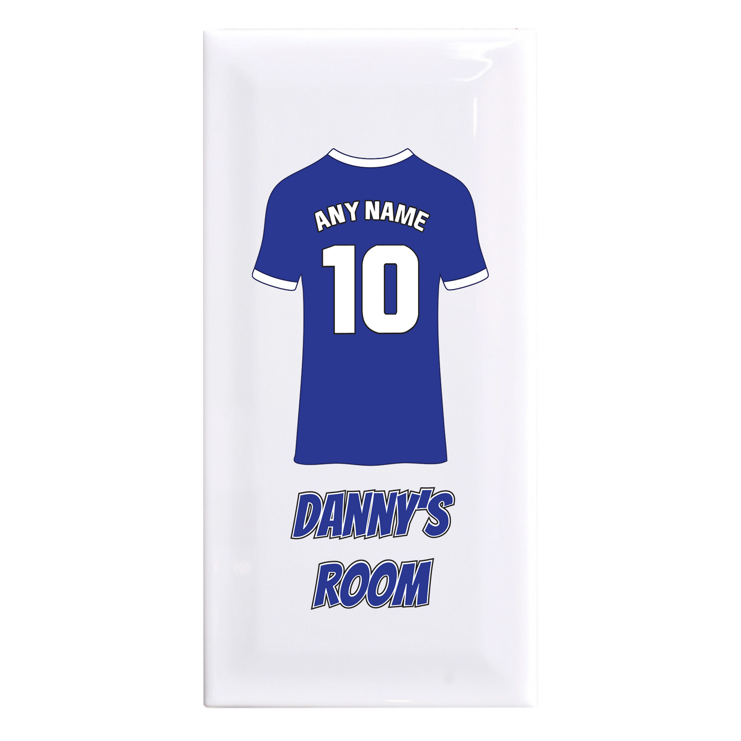 Personalised Premium Ceramic Children's Football Door Plaque - Premier Championship Football Team Shirt Style