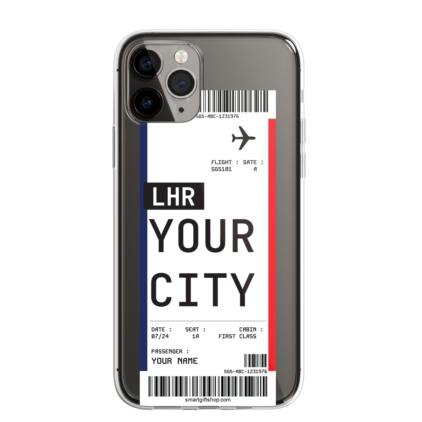 Personalised Custom Phone Cover Case Boarding Pass Holiday Airport for iPhone 15 14 13 12+