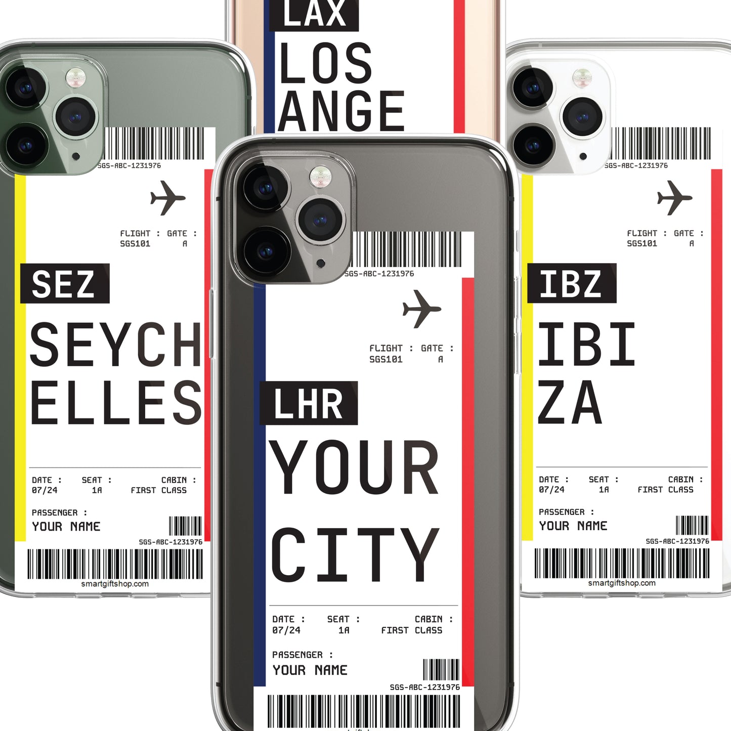 Personalised Custom Phone Cover Case Boarding Pass Holiday Airport for iPhone 15 14 13 12+
