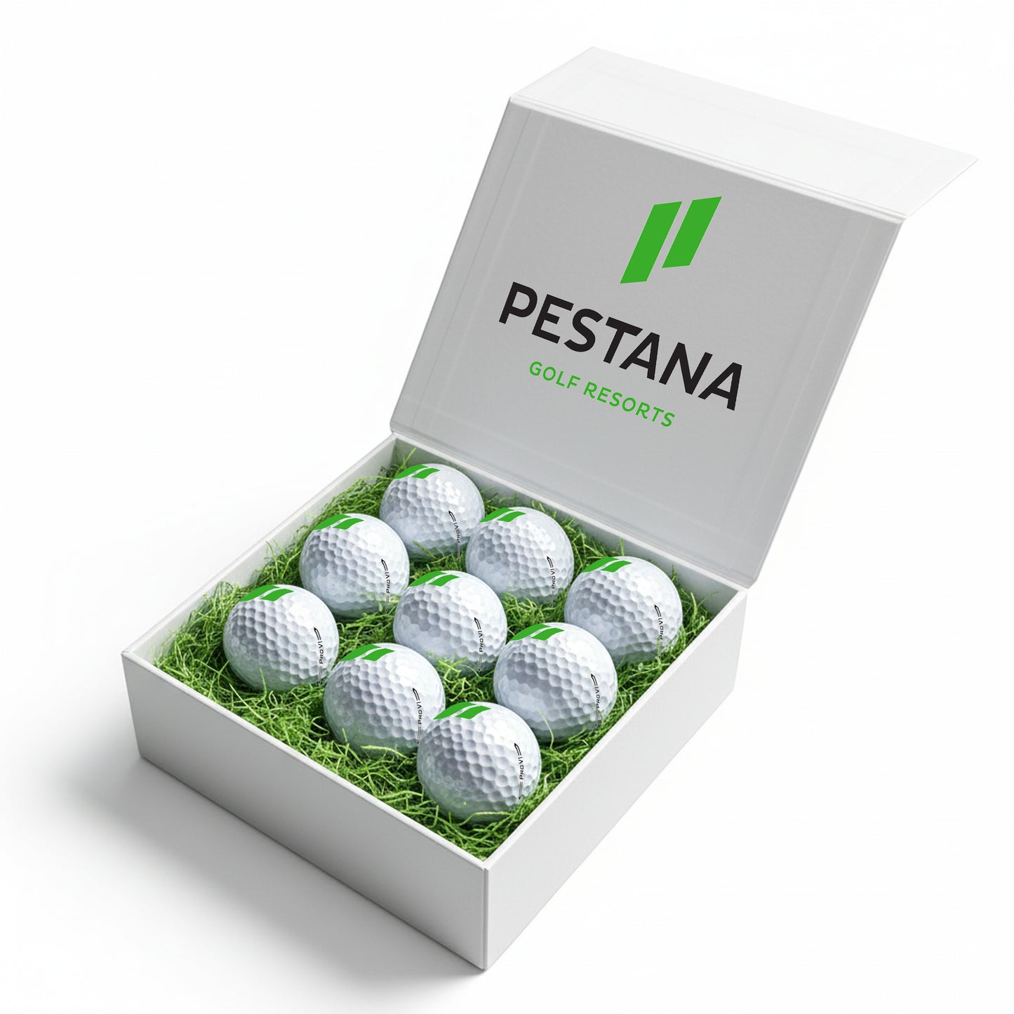 Personalised 9 Golf Ball Gift Set with Custom Branded Box | Corporate Golf Day & Company Logo Gifts