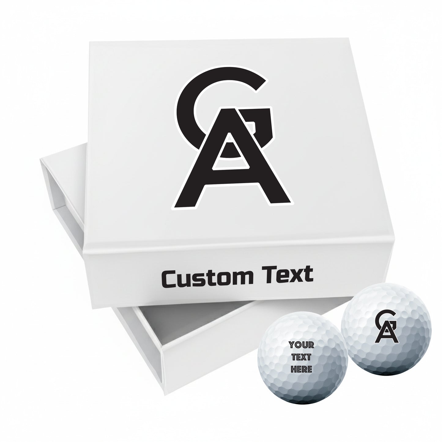 Personalised 9 Golf Ball Set in Customised Box - Your Own Monograms Initials with Branded Balls: Novelty Golfer's Gift, Father's Day, Birthday
