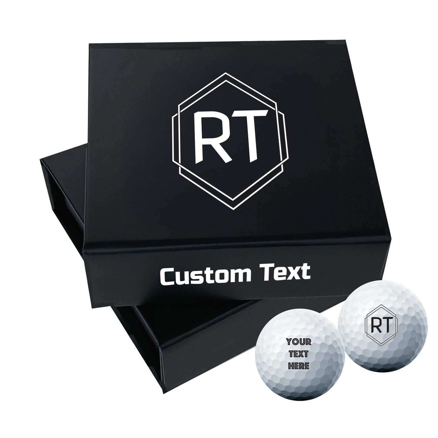 Personalised 9 Golf Ball Set in Customised Box - Your Own Monograms Initials with Branded Balls: Novelty Golfer's Gift, Father's Day, Birthday