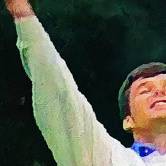 Limited Edition Sir Nick Faldo Portrait Augusta Masters 1990 Champion, Oil Style Artwork Fine Art Print (Unframed)