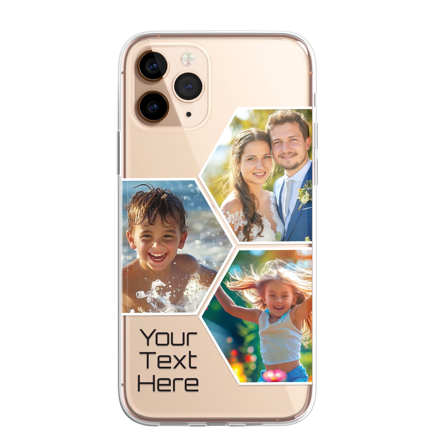SmartGiftShop Personalised Custom iPhone Case Photo Collage Polaroid Style Custom Picture CLEAR Silicone Impact Case for iPhone 11 12 13 14 15 Ranges - CUSTOMISE ONLINE