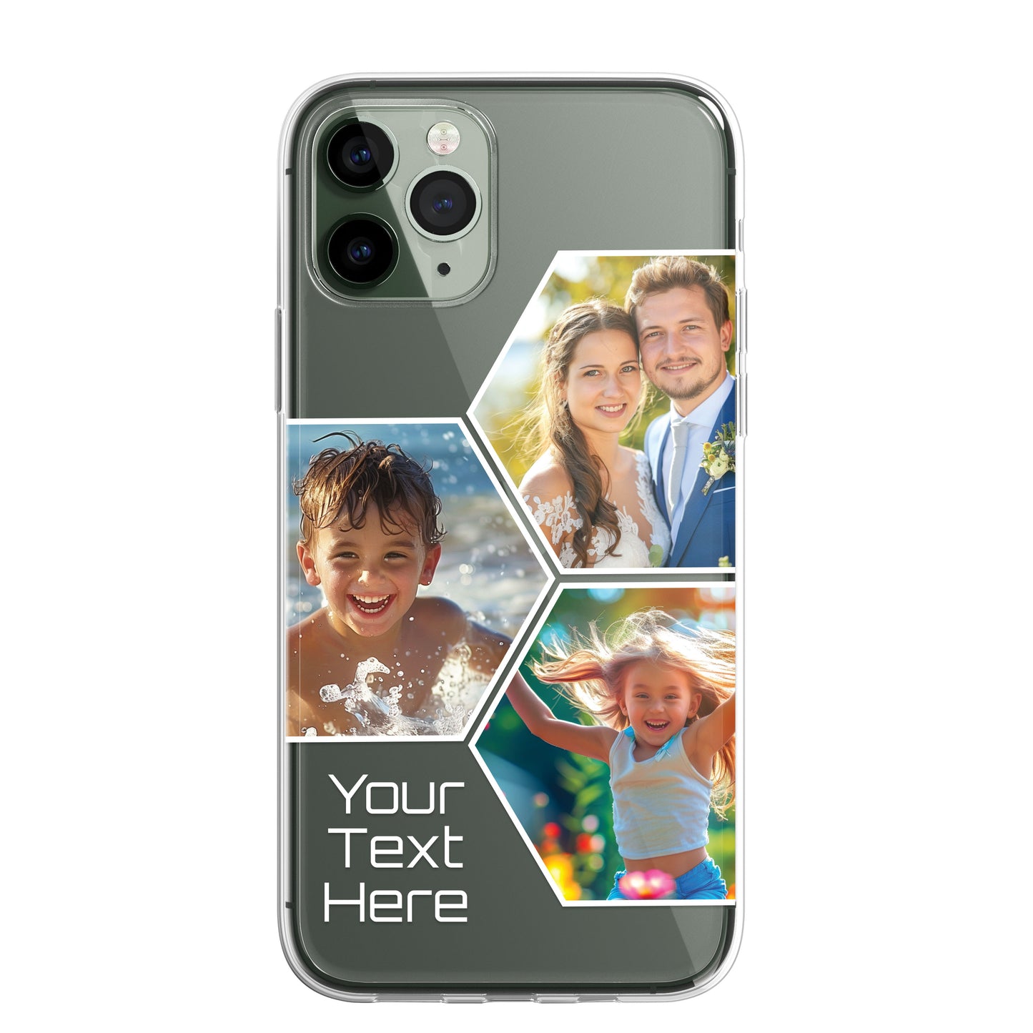 SmartGiftShop Personalised Custom iPhone Case Photo Collage Polaroid Style Custom Picture CLEAR Silicone Impact Case for iPhone 11 12 13 14 15 Ranges - CUSTOMISE ONLINE