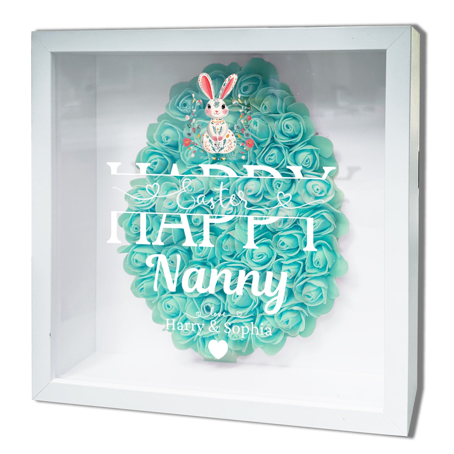 Personalised Framed Flower Floral Heart Easter Custom Keepsake Unique Gift Shadow Box Frame