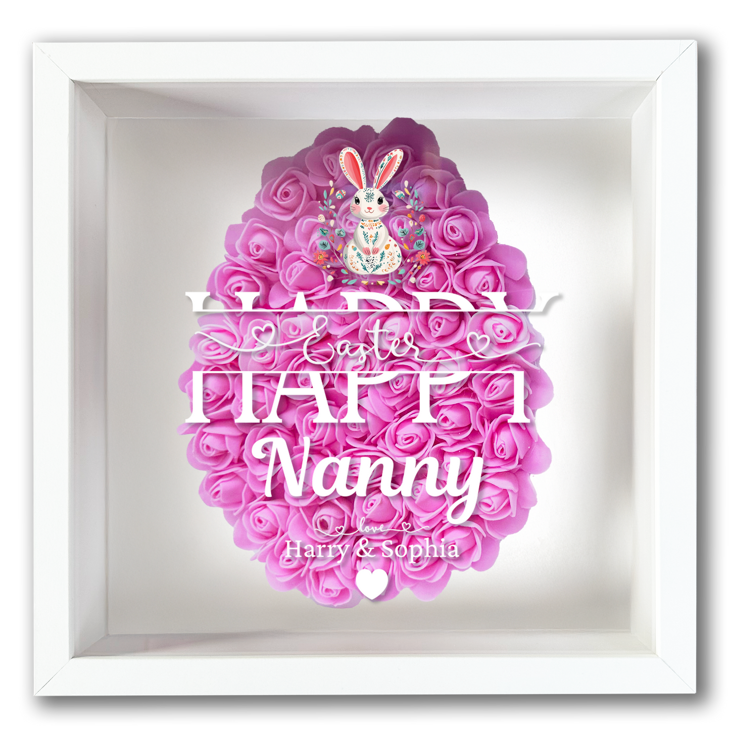 Personalised Framed Flower Floral Heart Easter Custom Keepsake Unique Gift Shadow Box Frame