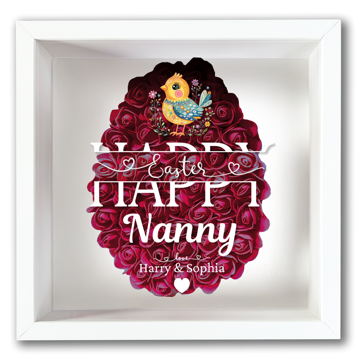 Personalised Framed Flower Floral Heart Easter Custom Keepsake Unique Gift Shadow Box Frame