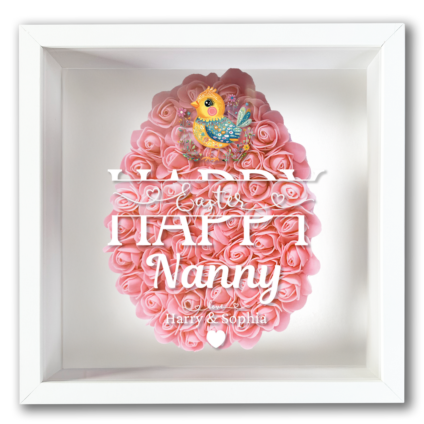 Personalised Framed Flower Floral Heart Easter Custom Keepsake Unique Gift Shadow Box Frame