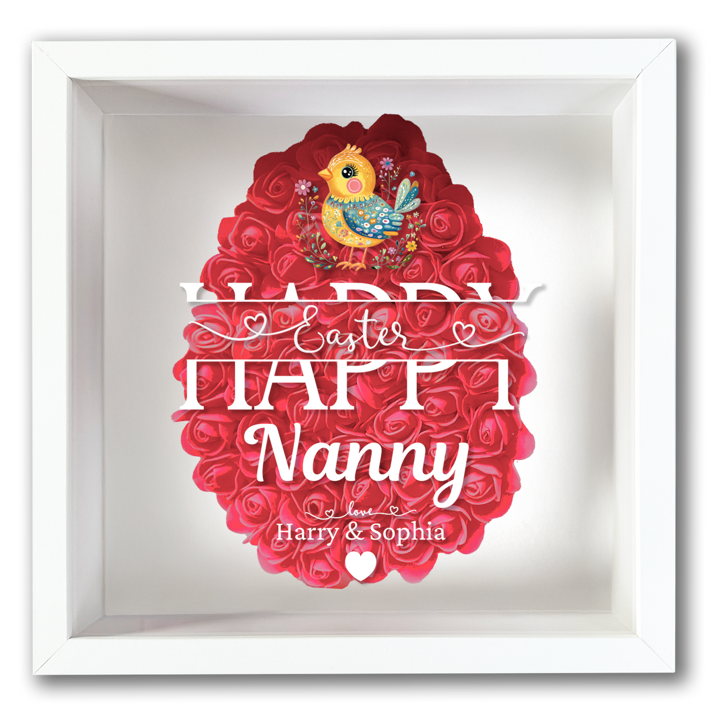 Personalised Framed Flower Floral Heart Easter Custom Keepsake Unique Gift Shadow Box Frame