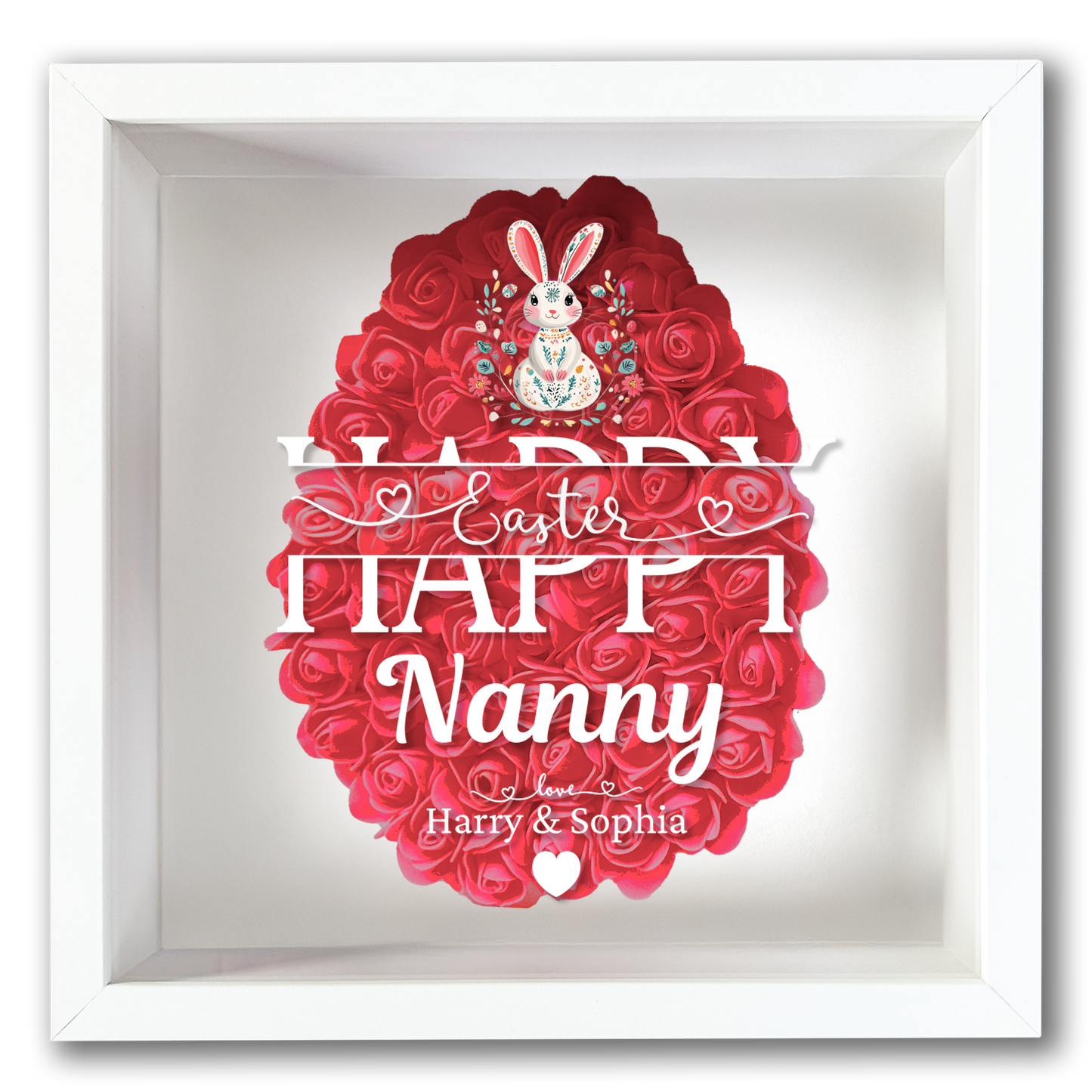 Personalised Framed Flower Floral Heart Easter Custom Keepsake Unique Gift Shadow Box Frame