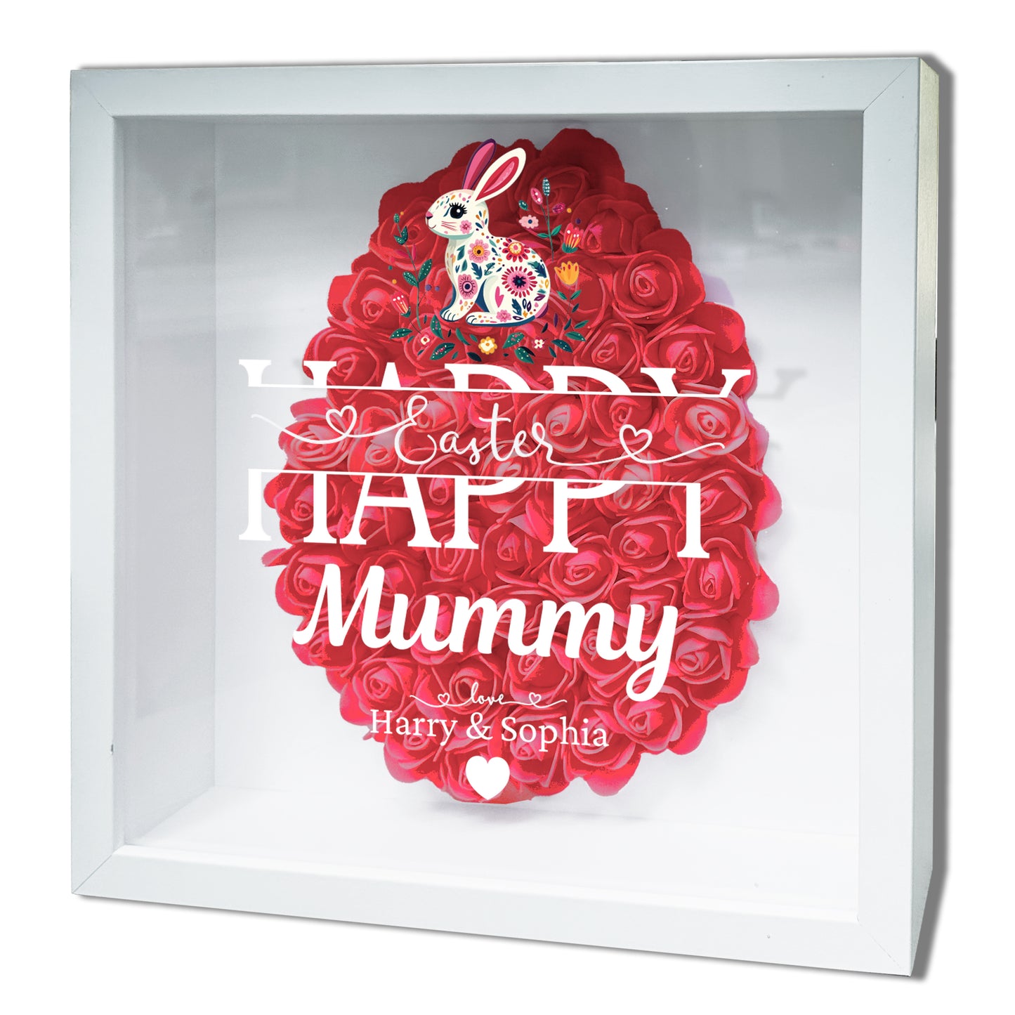 Personalised Framed Flower Floral Heart Easter Custom Keepsake Unique Gift Shadow Box Frame