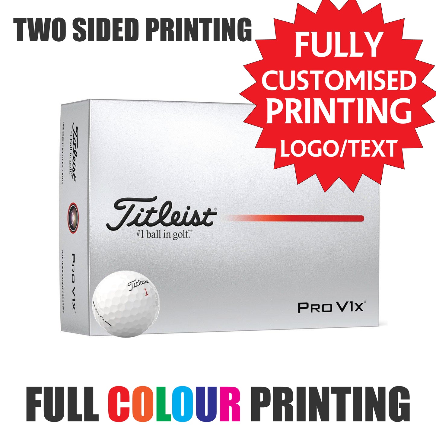 Personalised Golf Balls CUSTOM IMAGE/LOGO Titleist Pro V1 Callaway Srixon Taylor