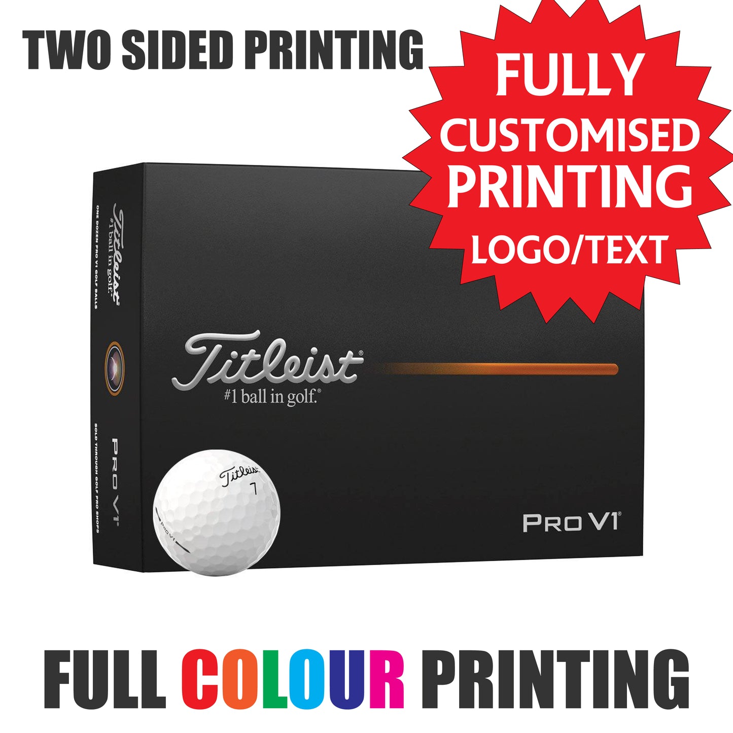 Personalised Golf Balls CUSTOM IMAGE/LOGO Titleist Pro V1 Callaway Srixon Taylor