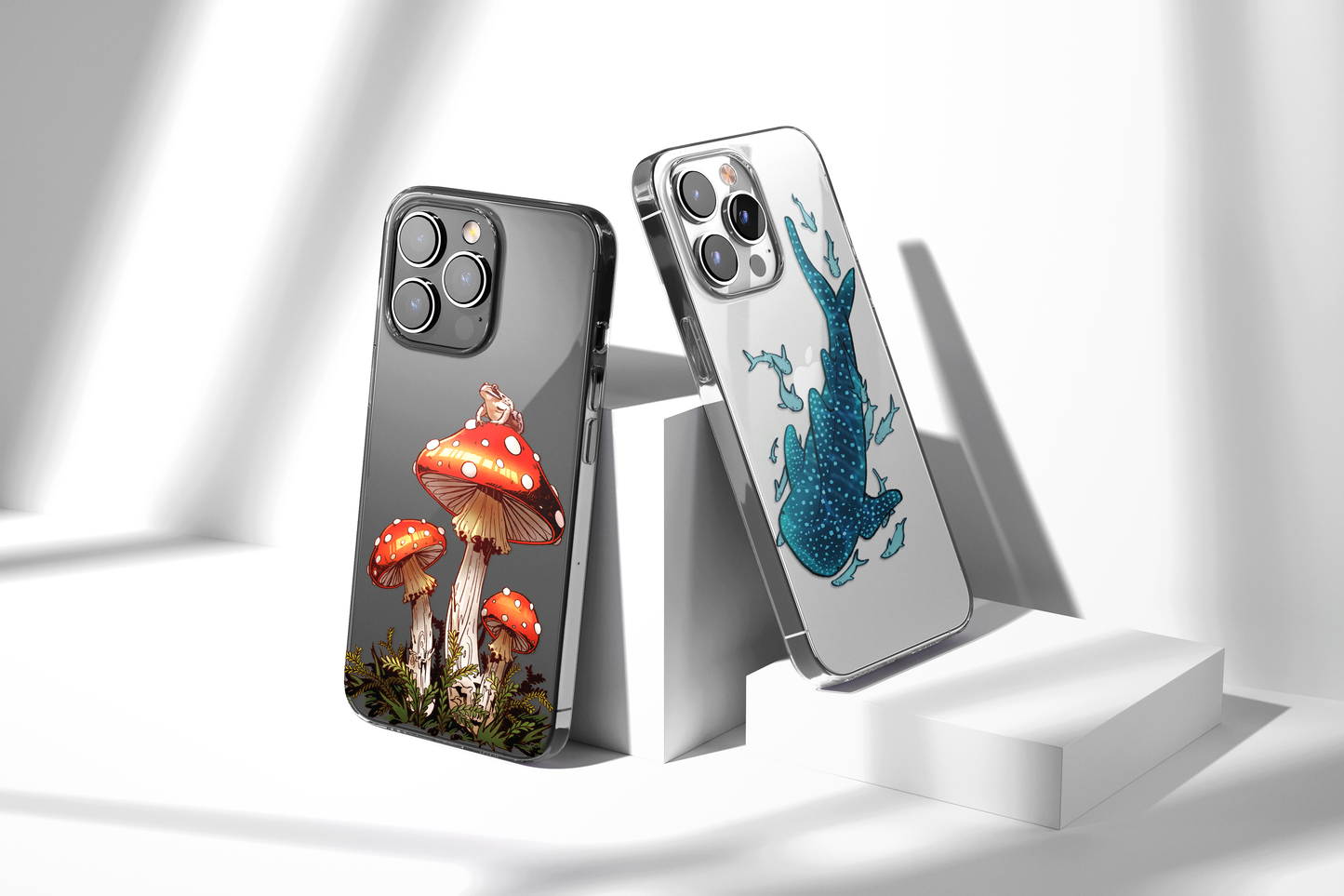 Daisy Mitchell @dibbuns Exclusive Frog Toadstool Design Contemporary Artwork Phone Case CLEAR Silicone Phone Cover Case for iPhone 16 15 14 13 12 11