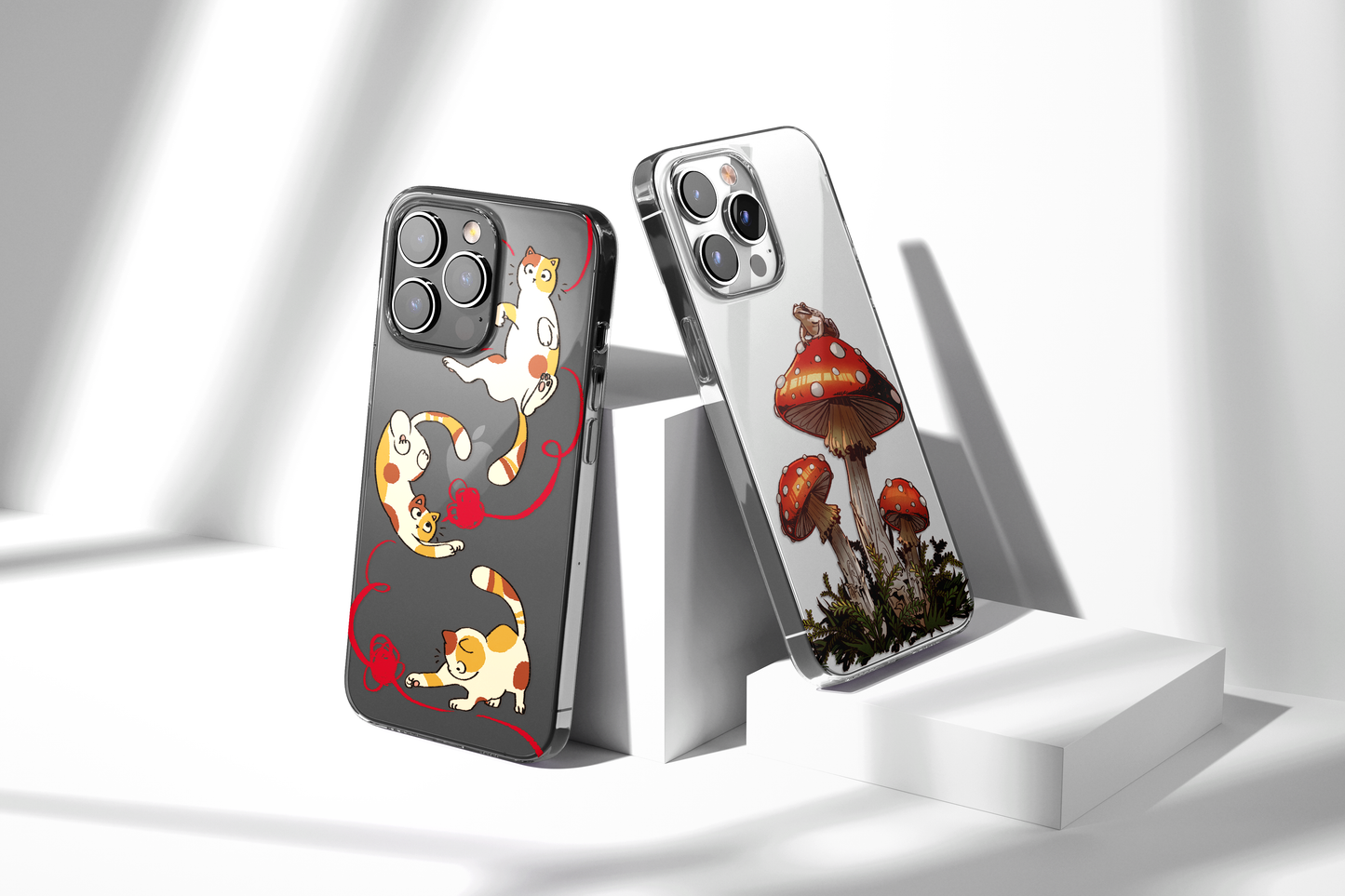 Daisy Mitchell @dibbuns Exclusive Frog Toadstool Design Contemporary Artwork Phone Case CLEAR Silicone Phone Cover Case for iPhone 16 15 14 13 12 11