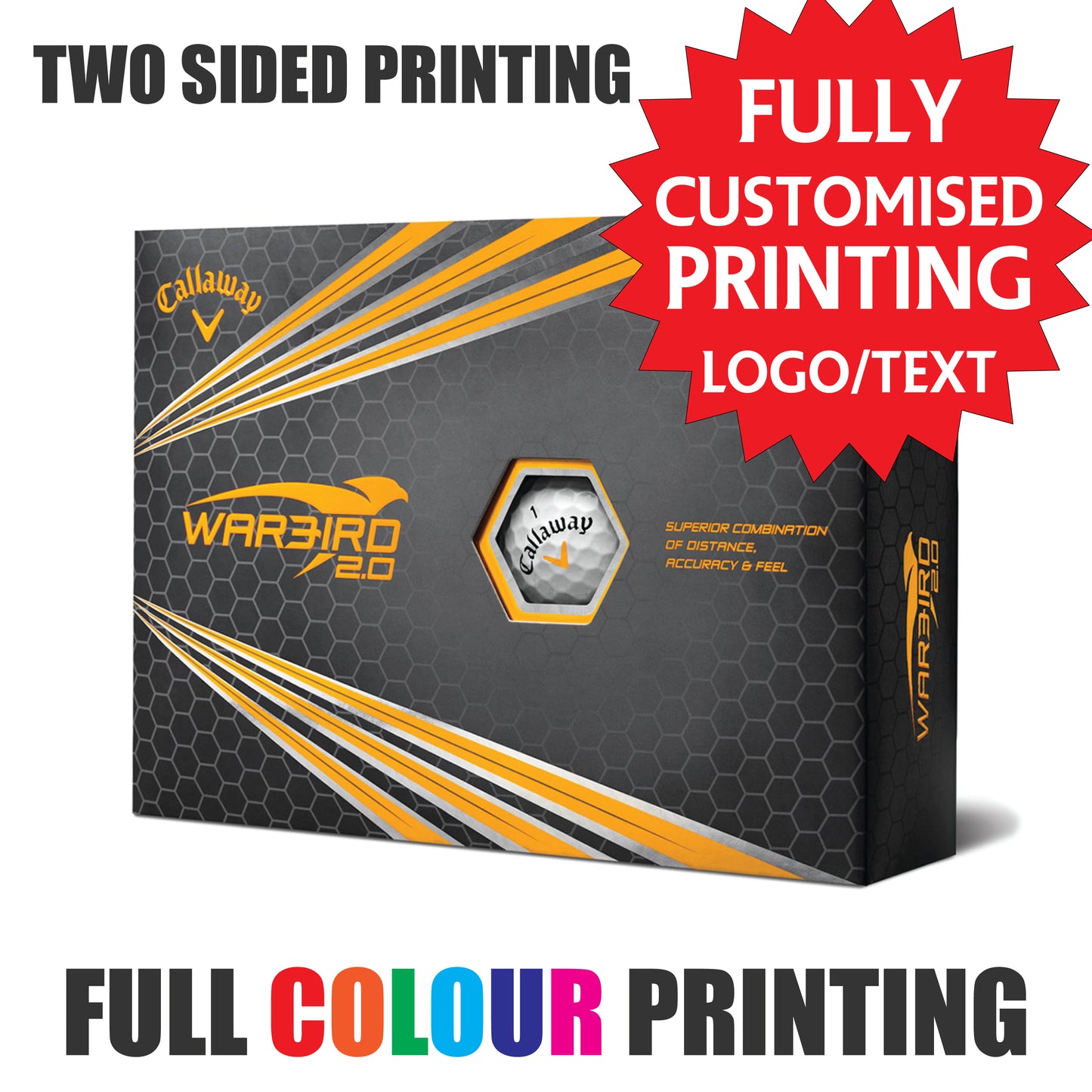 Personalised Golf Balls CUSTOM IMAGE/LOGO Titleist Pro V1 Callaway Srixon Taylor