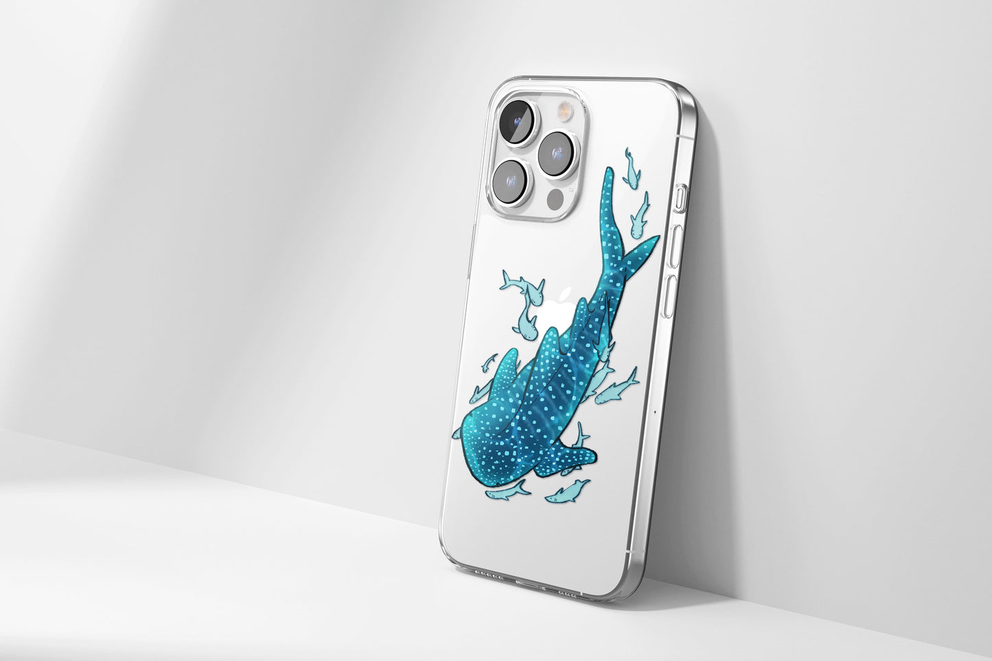 Daisy Mitchell @dibbuns Exclusive Whale Shark Design Contemporary Artwork Phone Case CLEAR Silicone Phone Cover Case for iPhone 16 15 14 13 12 11