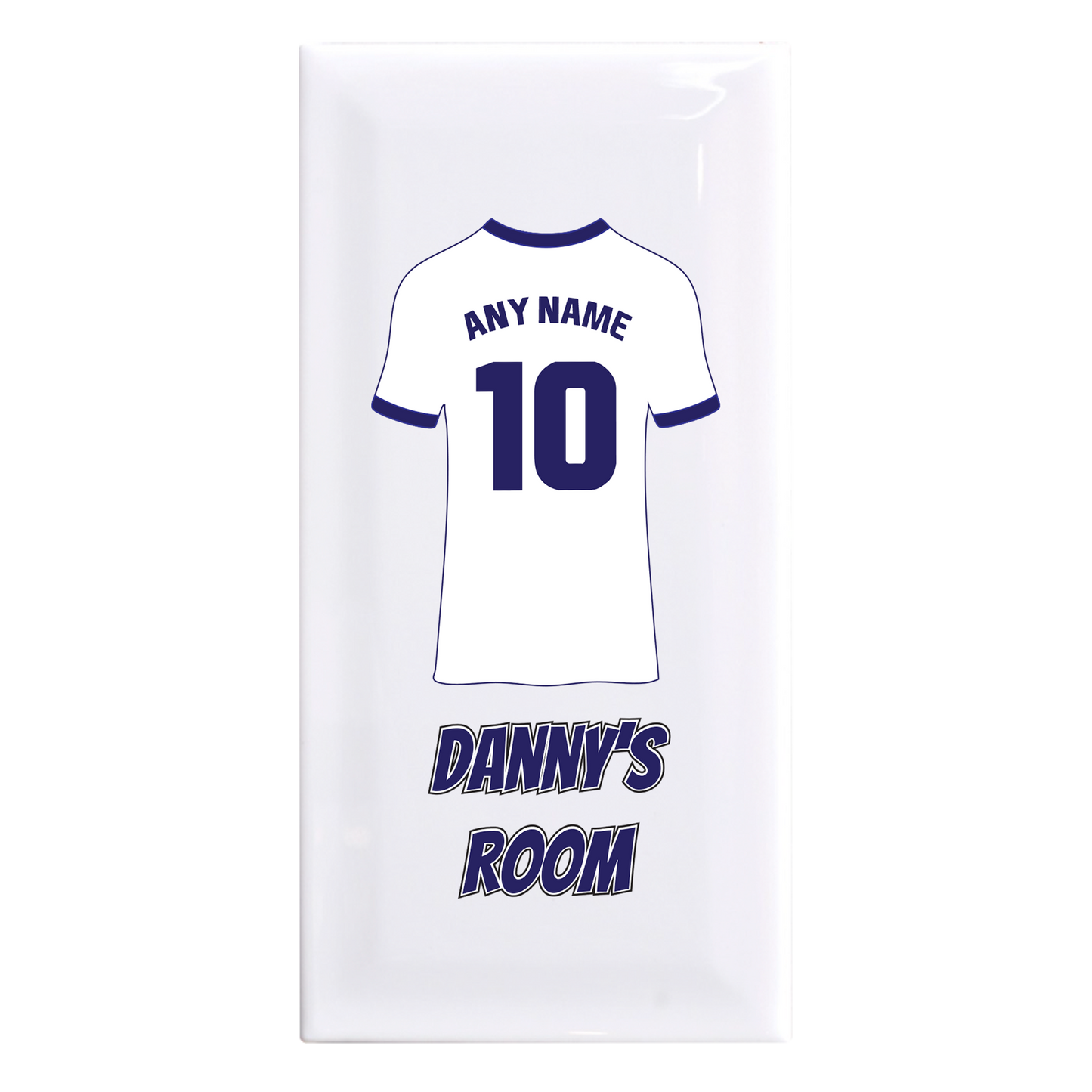 Personalised Premium Ceramic Children's Football Door Plaque - Premier Championship Football Team Shirt Style