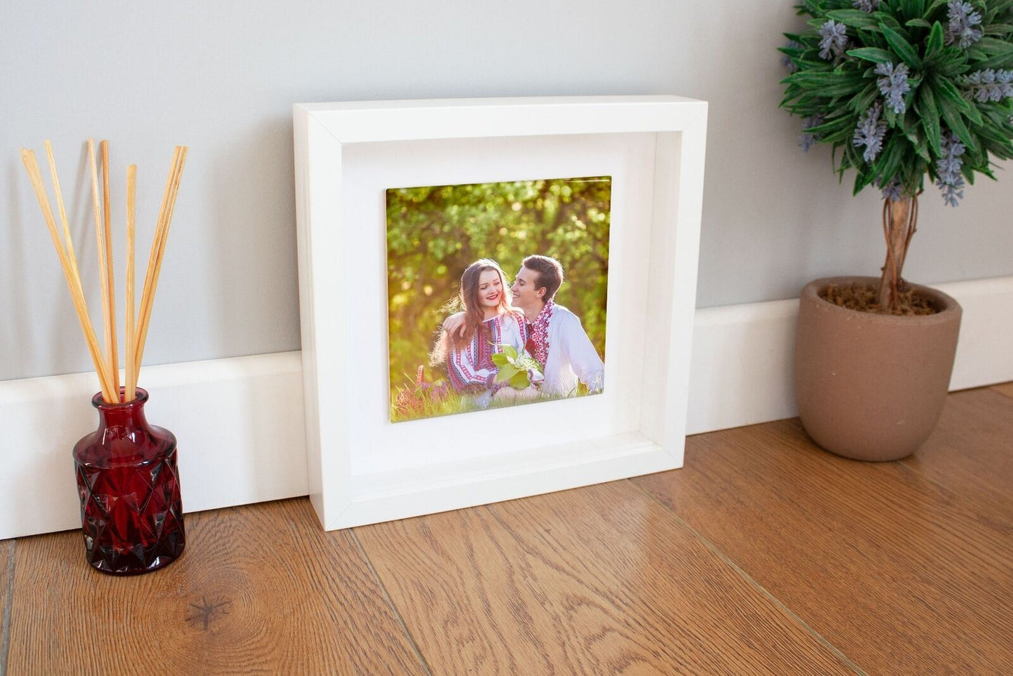 Personalised Custom Photo Print on Ceramic Tile in Optional Box Frame Gift