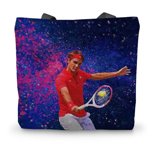 Roger Federer Oil Style Canvas Tote Bag