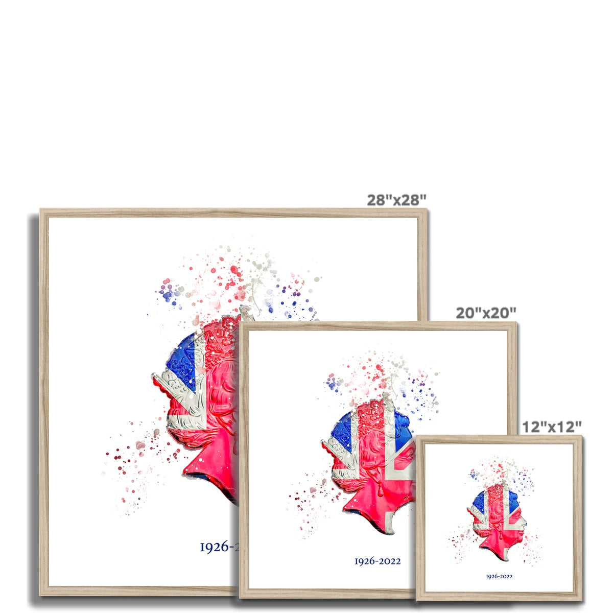 Queen Elizabeth II Commemorative Splatter Artwork Framed Print