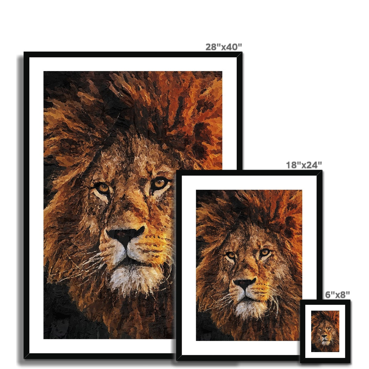 Lion Oil Palette Print Framed & Mounted Print
