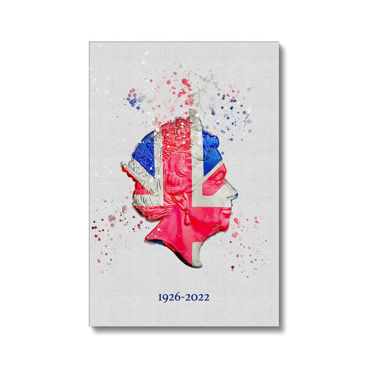 Queen Elizabeth II Commemorative Splatter Artwork Eco Canvas