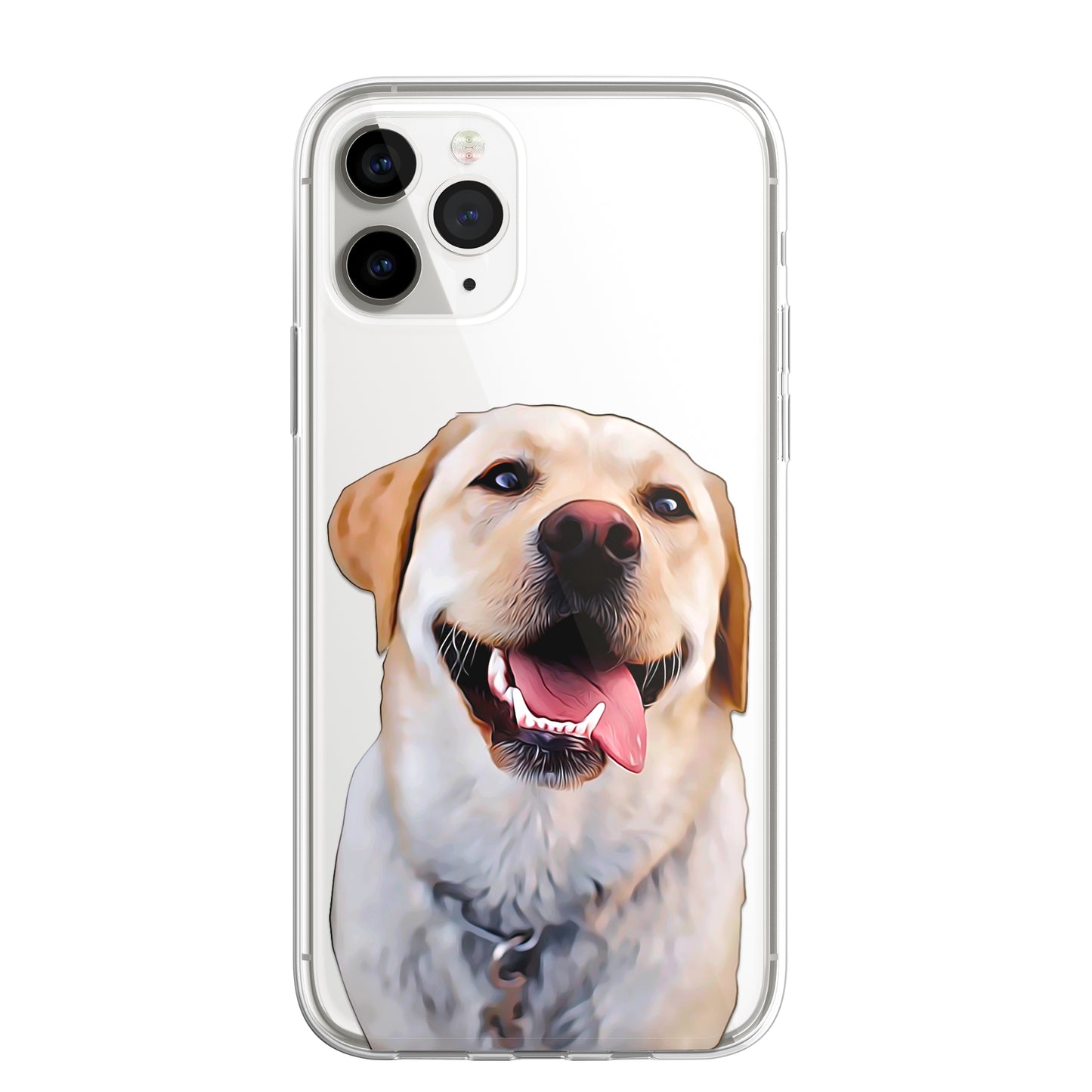 Retriever Labrador Pet Phone Case Brush Art CLEAR Phone Cover for iPhone 14 13+