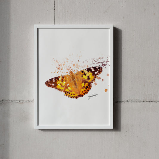 Butterfly Portrait Splatter Style Artwork Fine Art Print (Unframed)