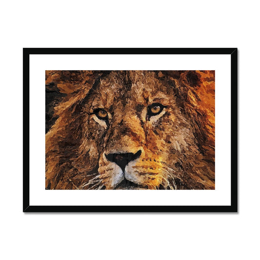 Lion Oil Palette Print Framed & Mounted Print