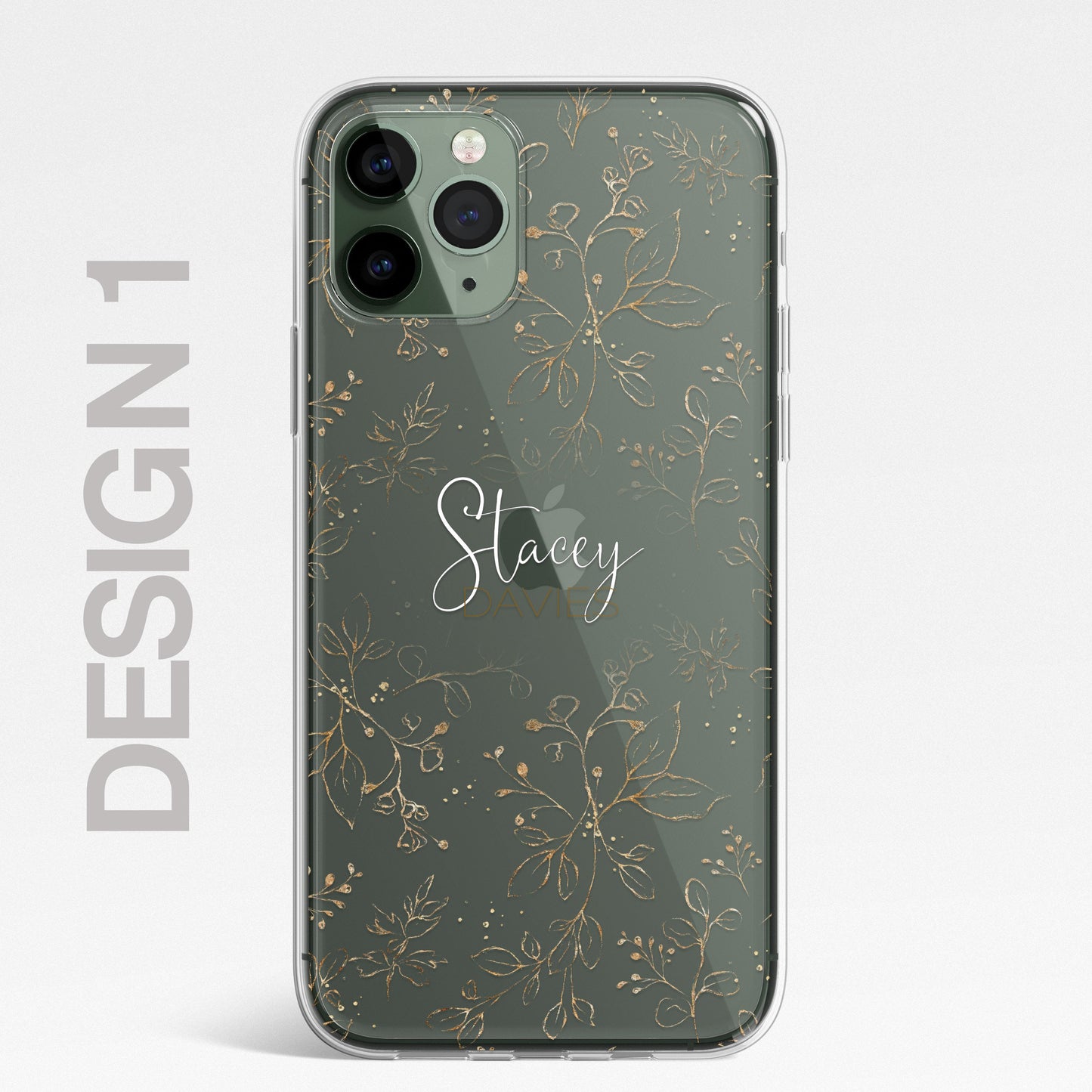Personalised Floral Botanic Custom CLEAR Cover Case Flower for Samsung S21 S20