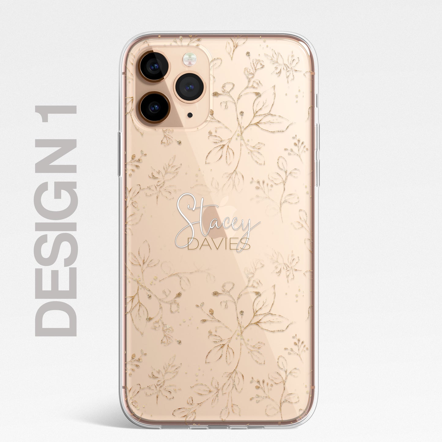 Personalised Floral Botanic Custom CLEAR Cover Case Flower for iPhone 14 12 11