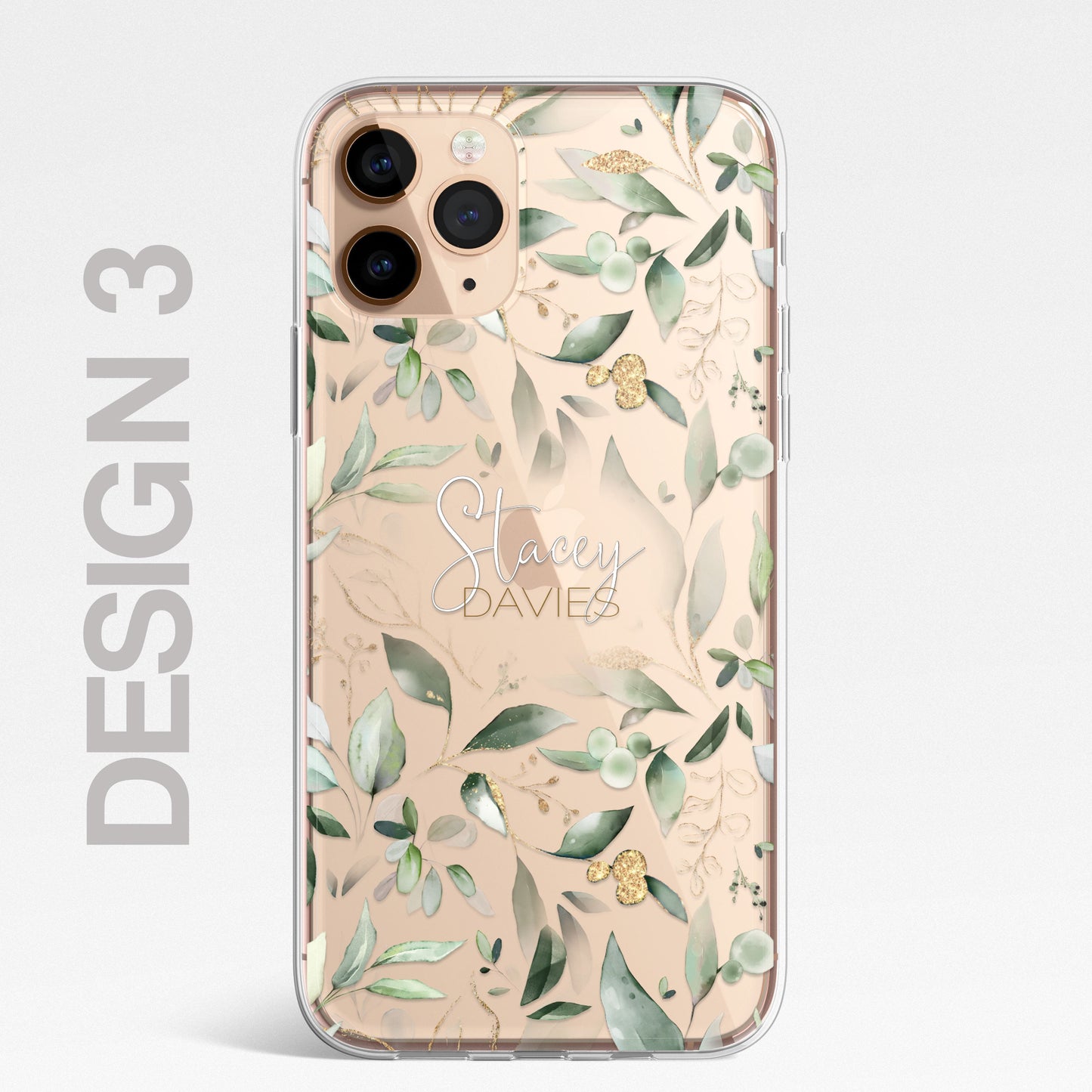 Personalised Floral Botanic Custom CLEAR Cover Case Flower for Samsung S21 S20