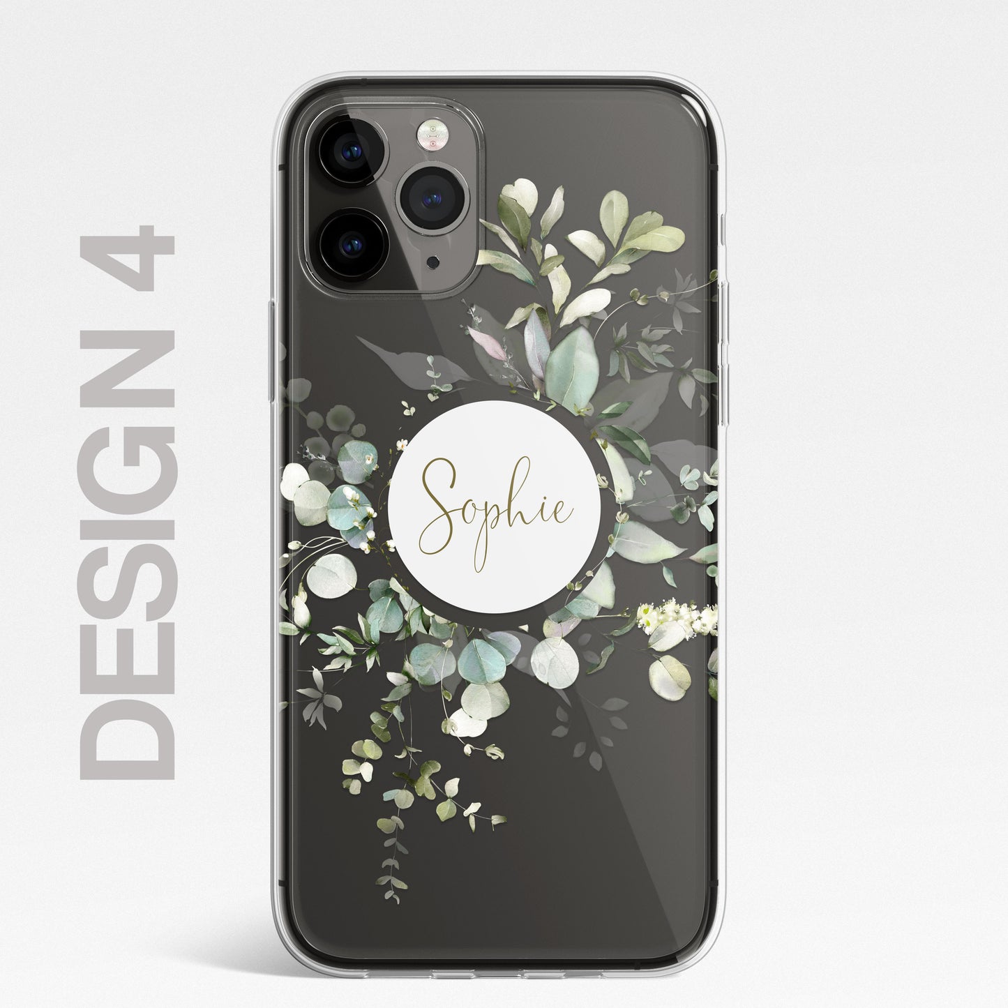 Personalised Floral Botanic Custom CLEAR Cover Case Flower for iPhone 14 12 11