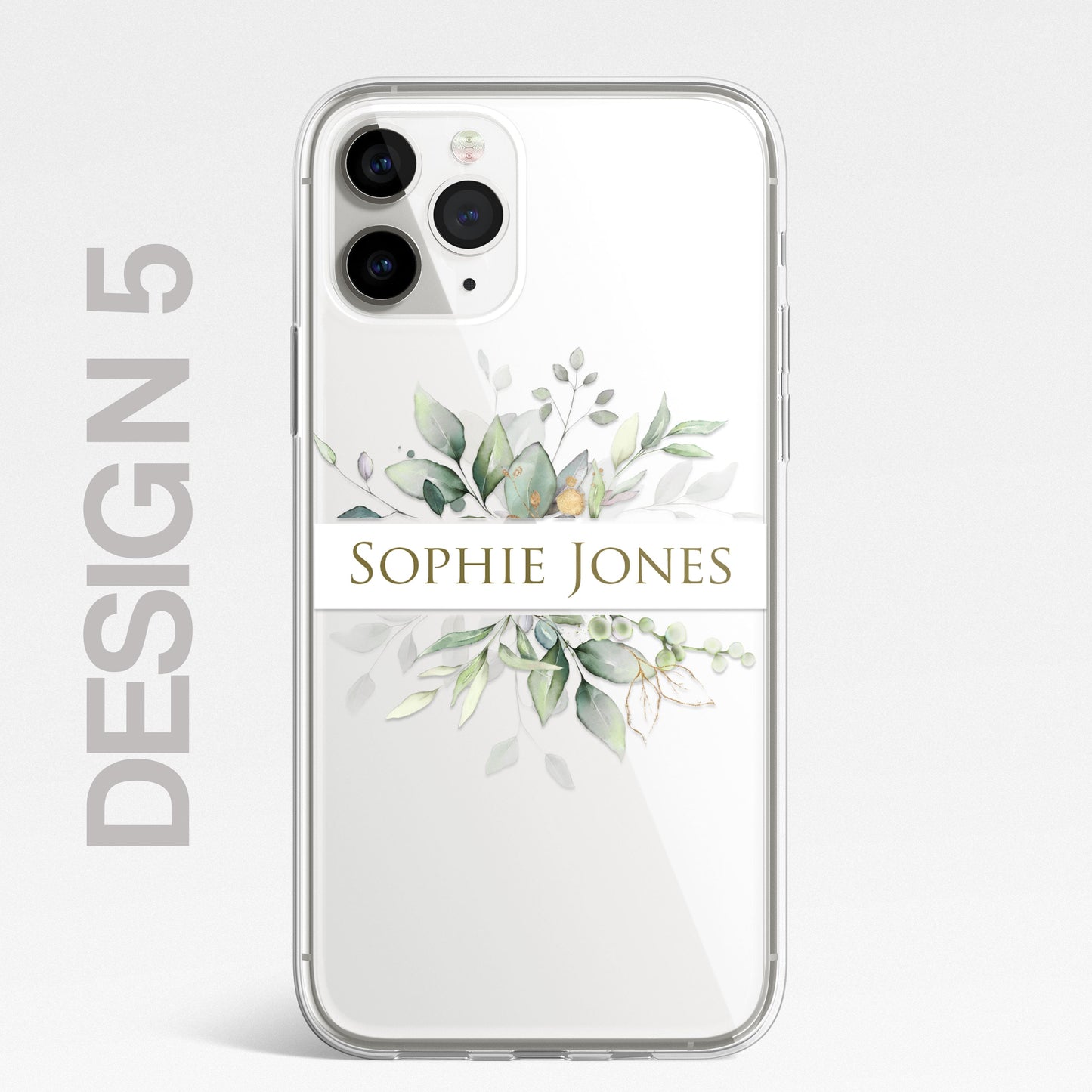 Personalised Floral Botanic Custom CLEAR Cover Case Flower for Samsung S21 S20