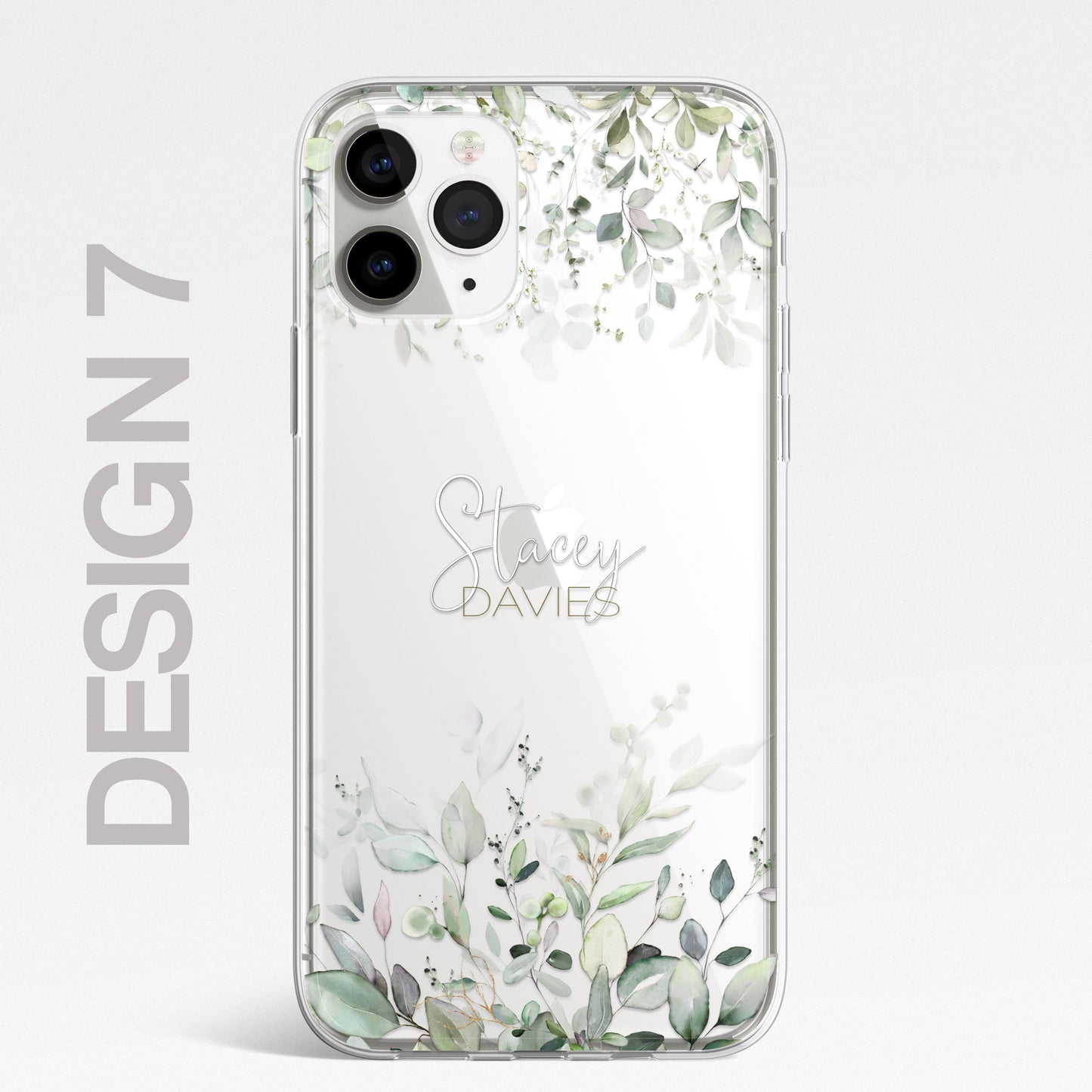 Personalised Floral Botanic Custom CLEAR Cover Case Flower for Samsung S21 S20
