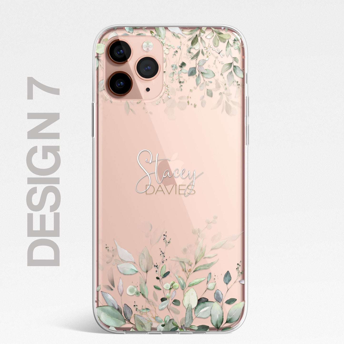Personalised Floral Botanic Custom CLEAR Cover Case Flower for iPhone 14 12 11