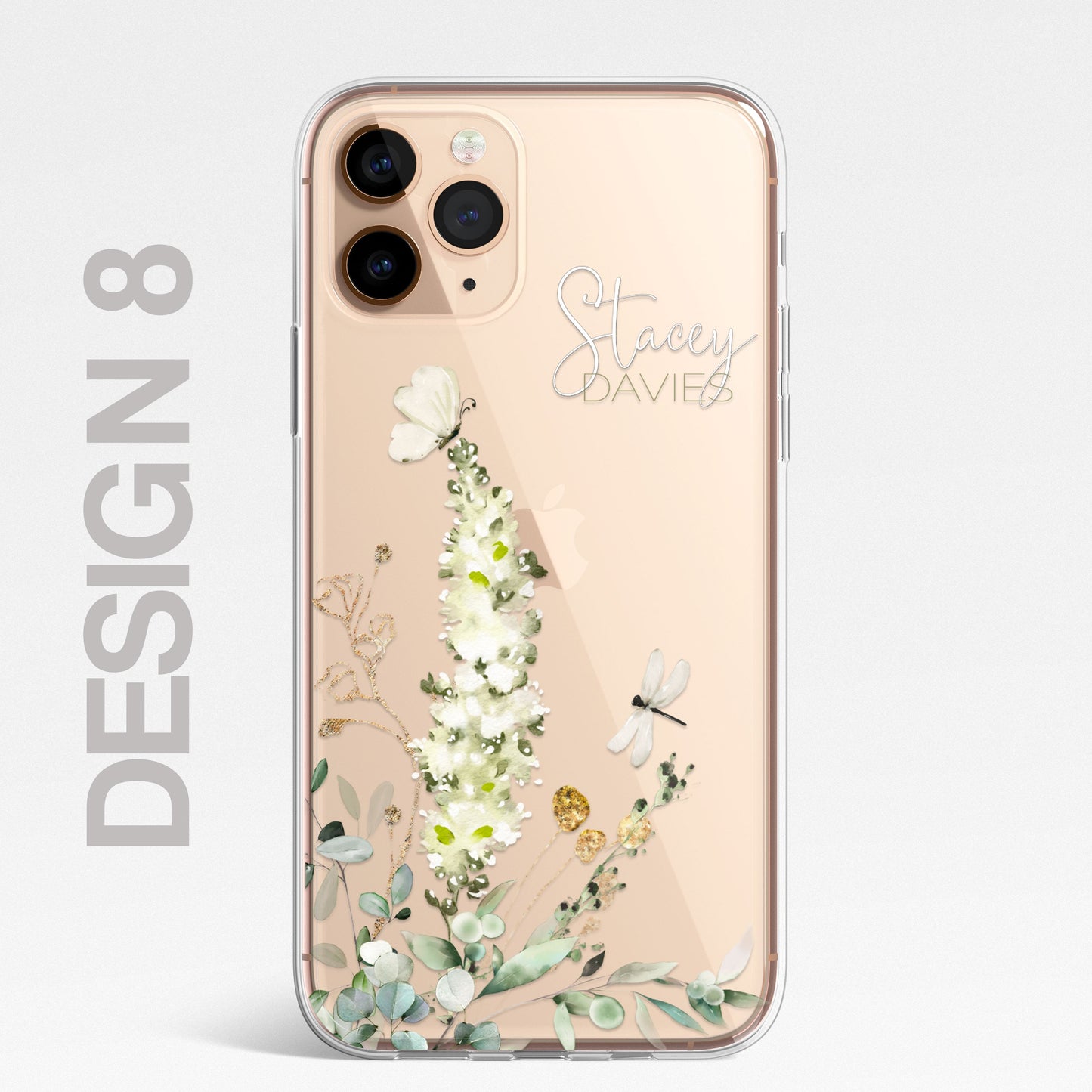 Personalised Floral Botanic Custom CLEAR Cover Case Flower for Samsung S21 S20