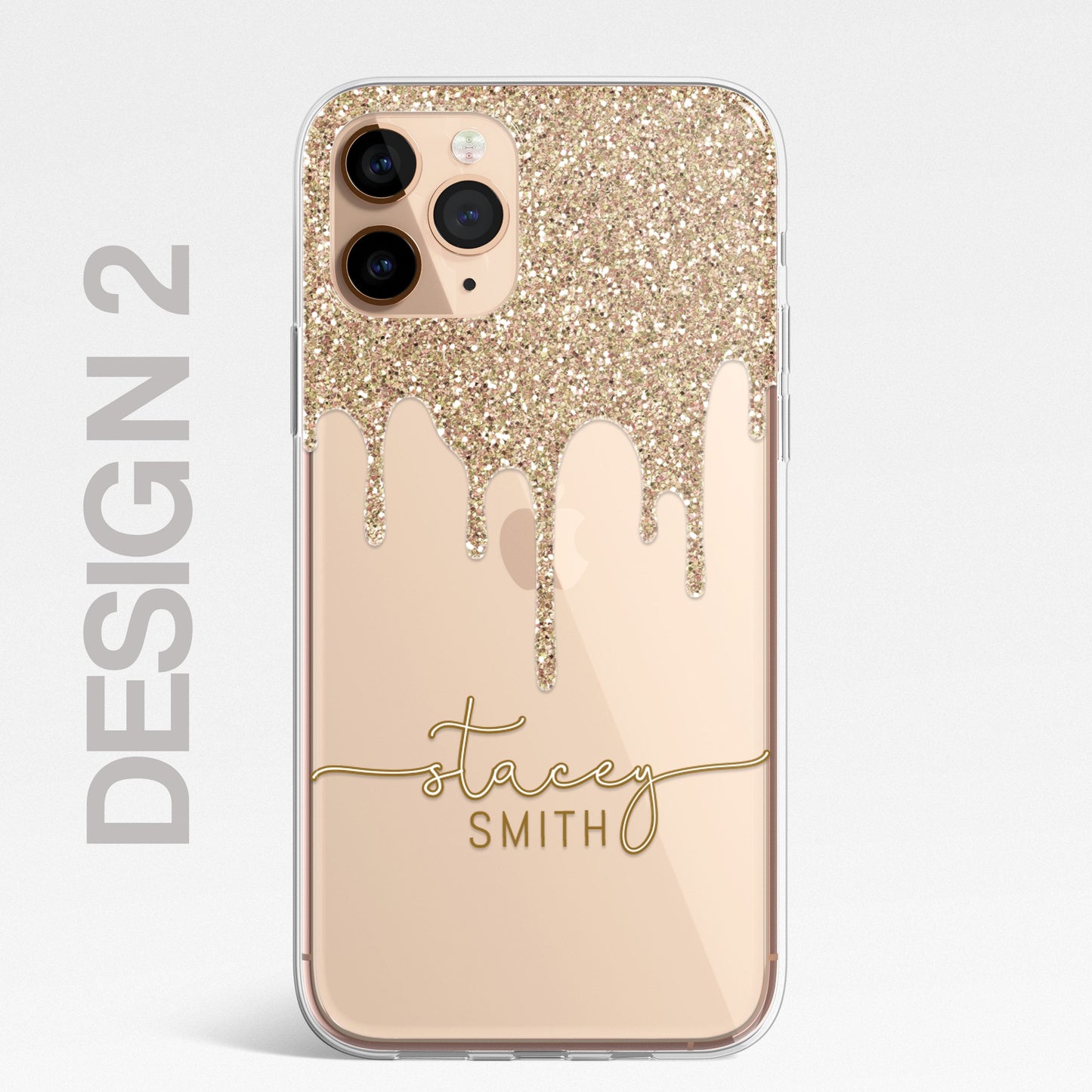 Personalised CLEAR Glitter Paint Candy Phone Cover Case For Samsung Galaxy S20+