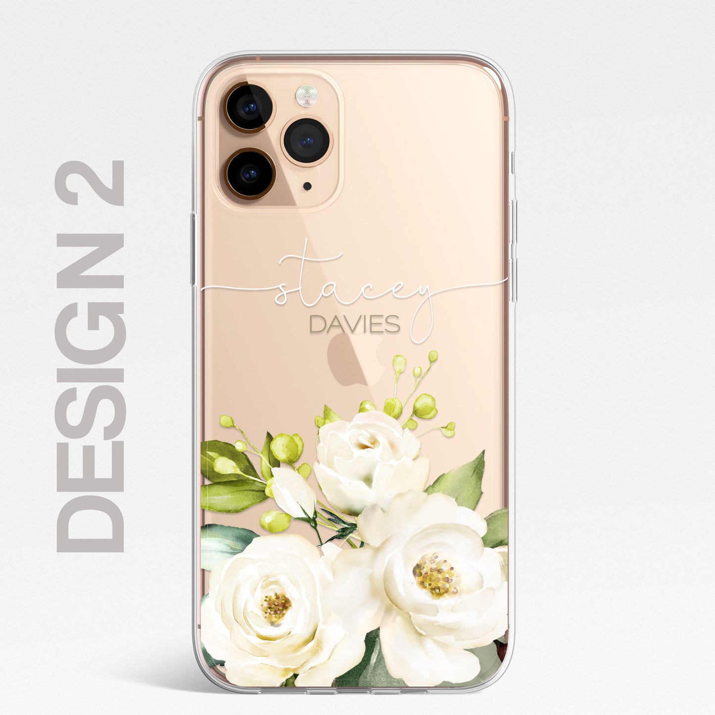 Personalised Floral CLEAR Phone Cover Case Custom For iPhone 12 Pro Max Mini +