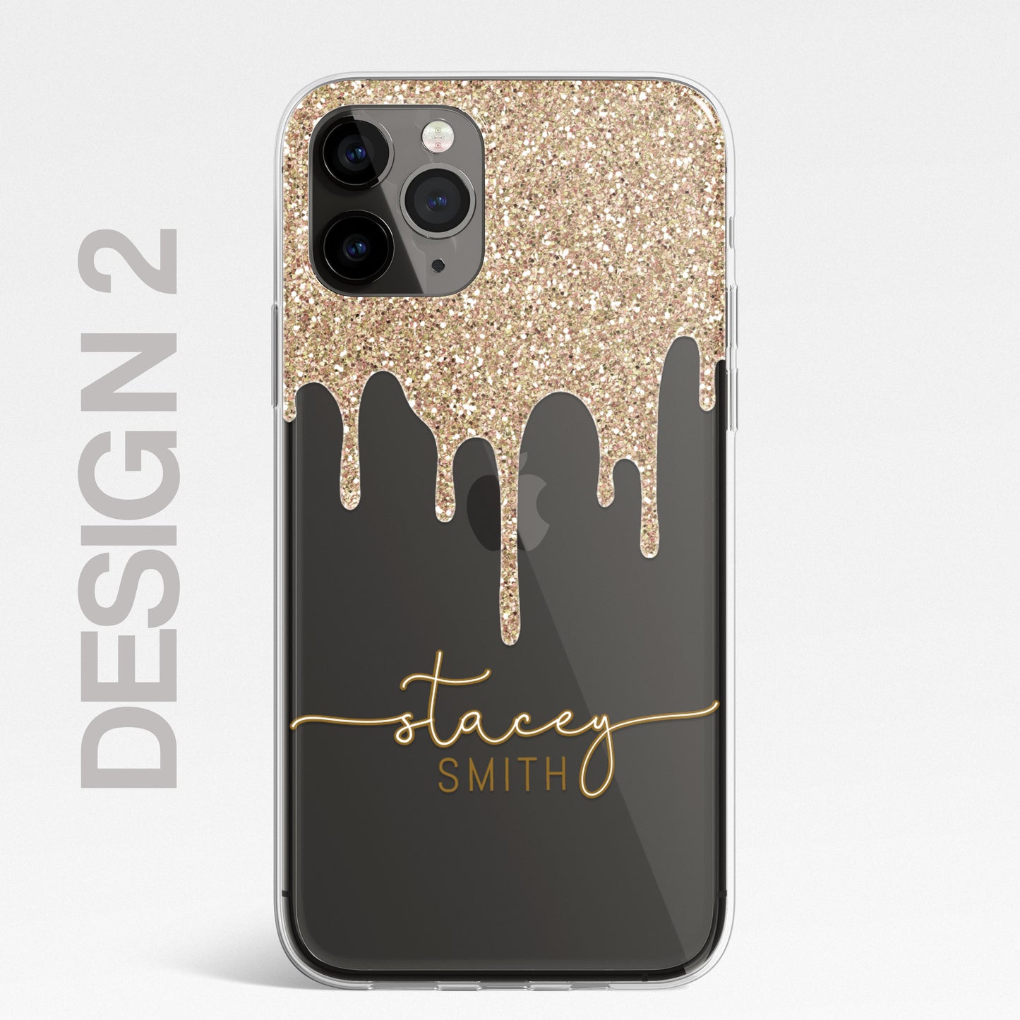 Personalised CLEAR Glitter Paint Candy Phone Cover Case For iPhone 13 12 Pro Max