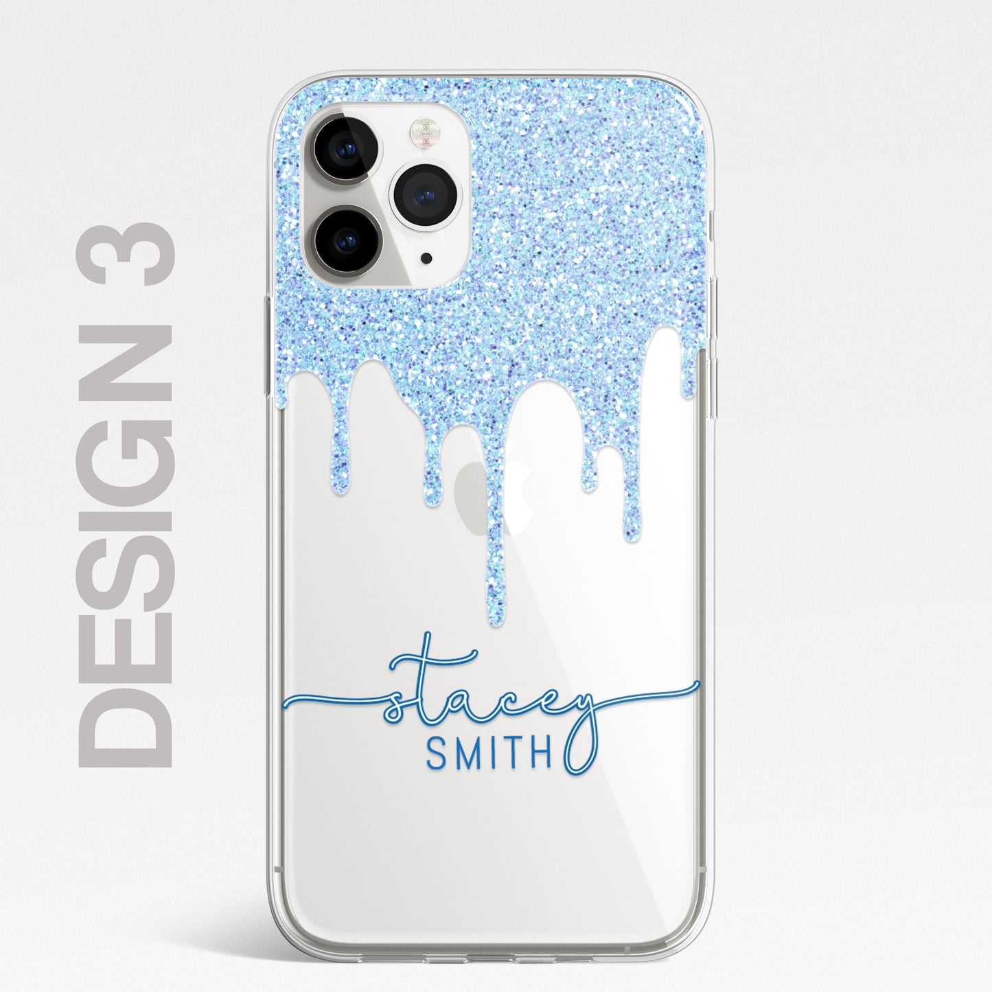 Personalised CLEAR Glitter Paint Candy Phone Cover Case For Samsung Galaxy S20+