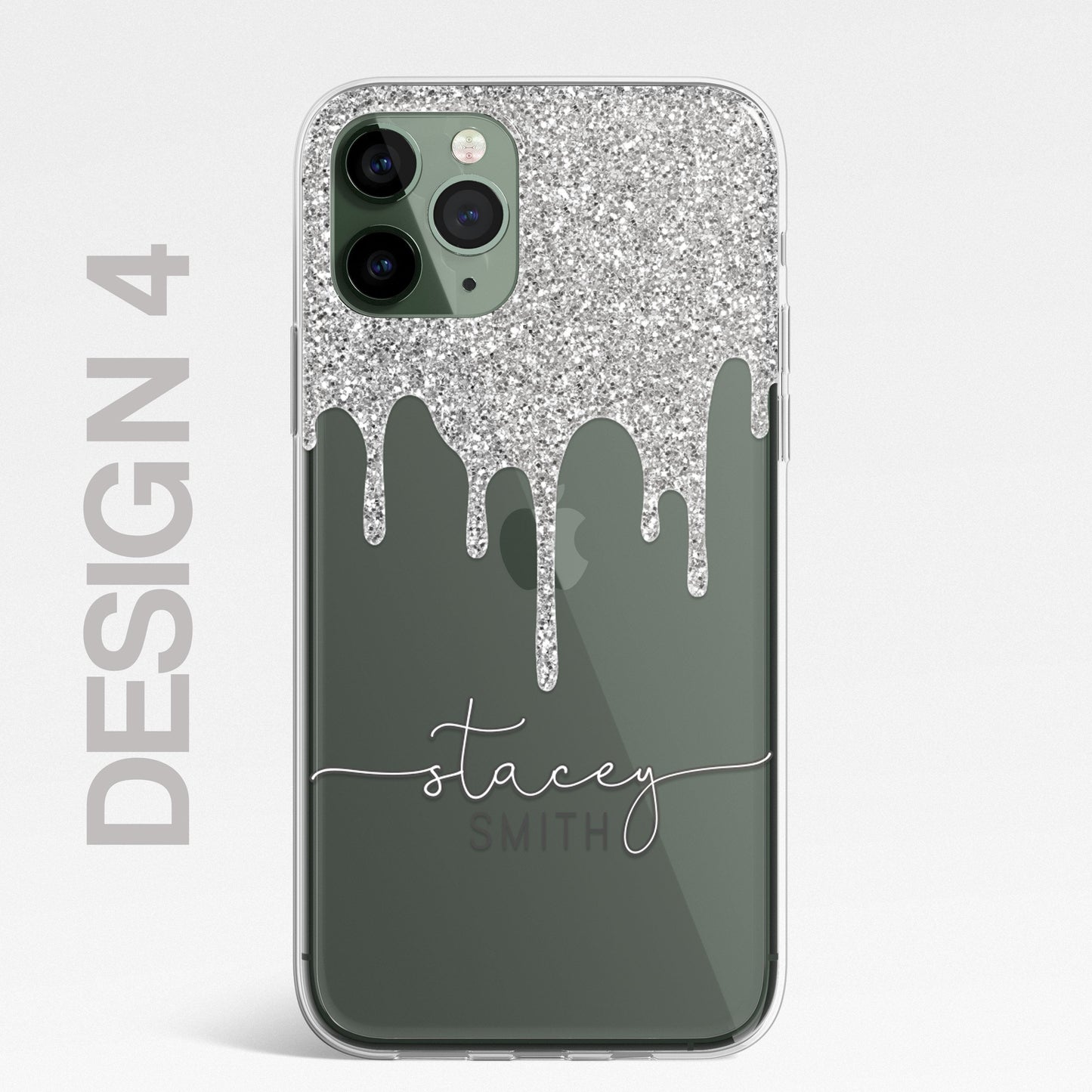 Personalised CLEAR Glitter Paint Candy Phone Cover Case For Samsung Galaxy S20+