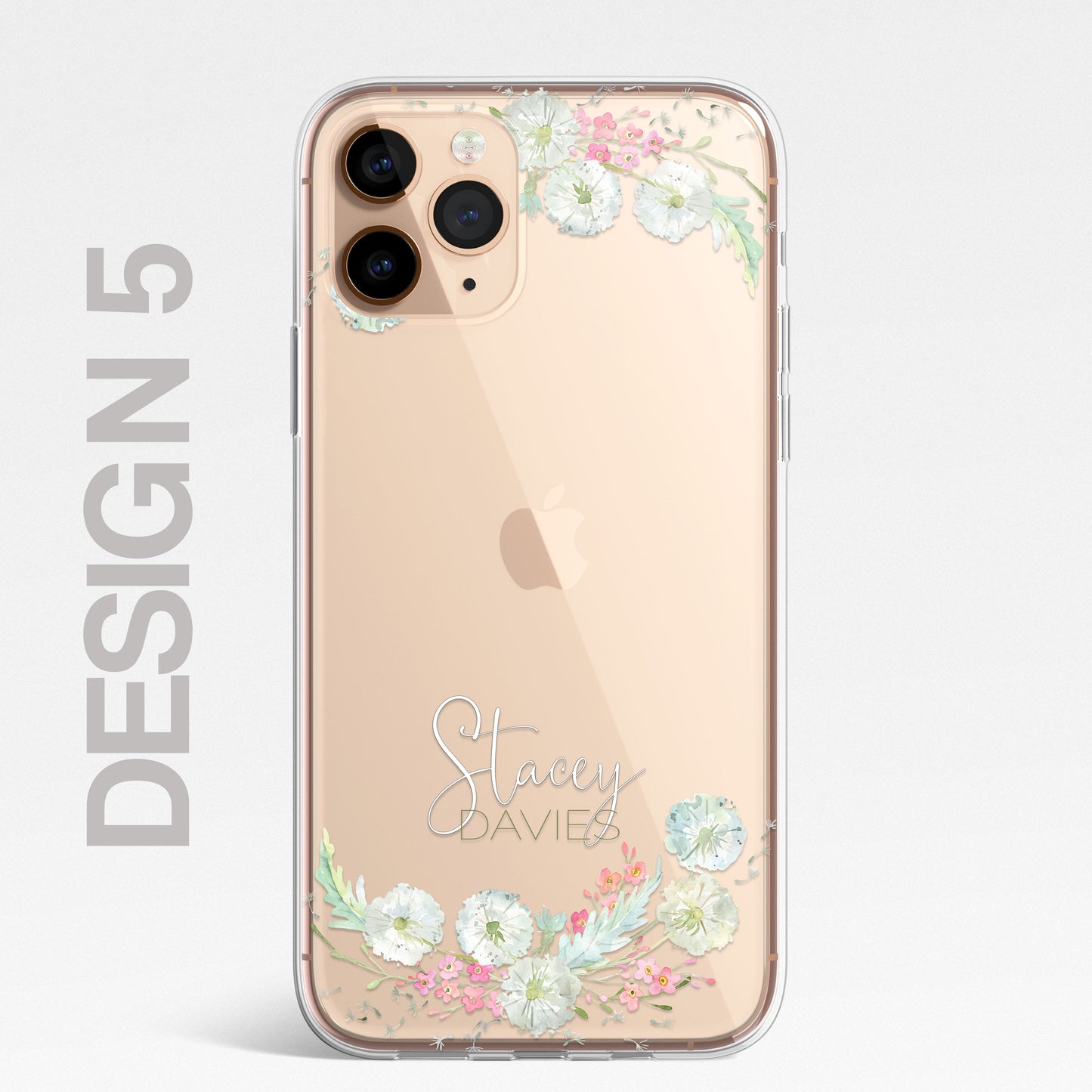 Personalised Floral Dandelion Custom CLEAR Cover Case Flower for iPhone 14 13 12