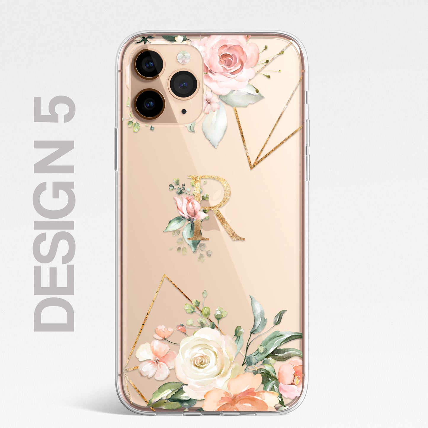 Personalised Floral CLEAR Phone Cover Case Custom For iPhone 12 Pro Max Mini +