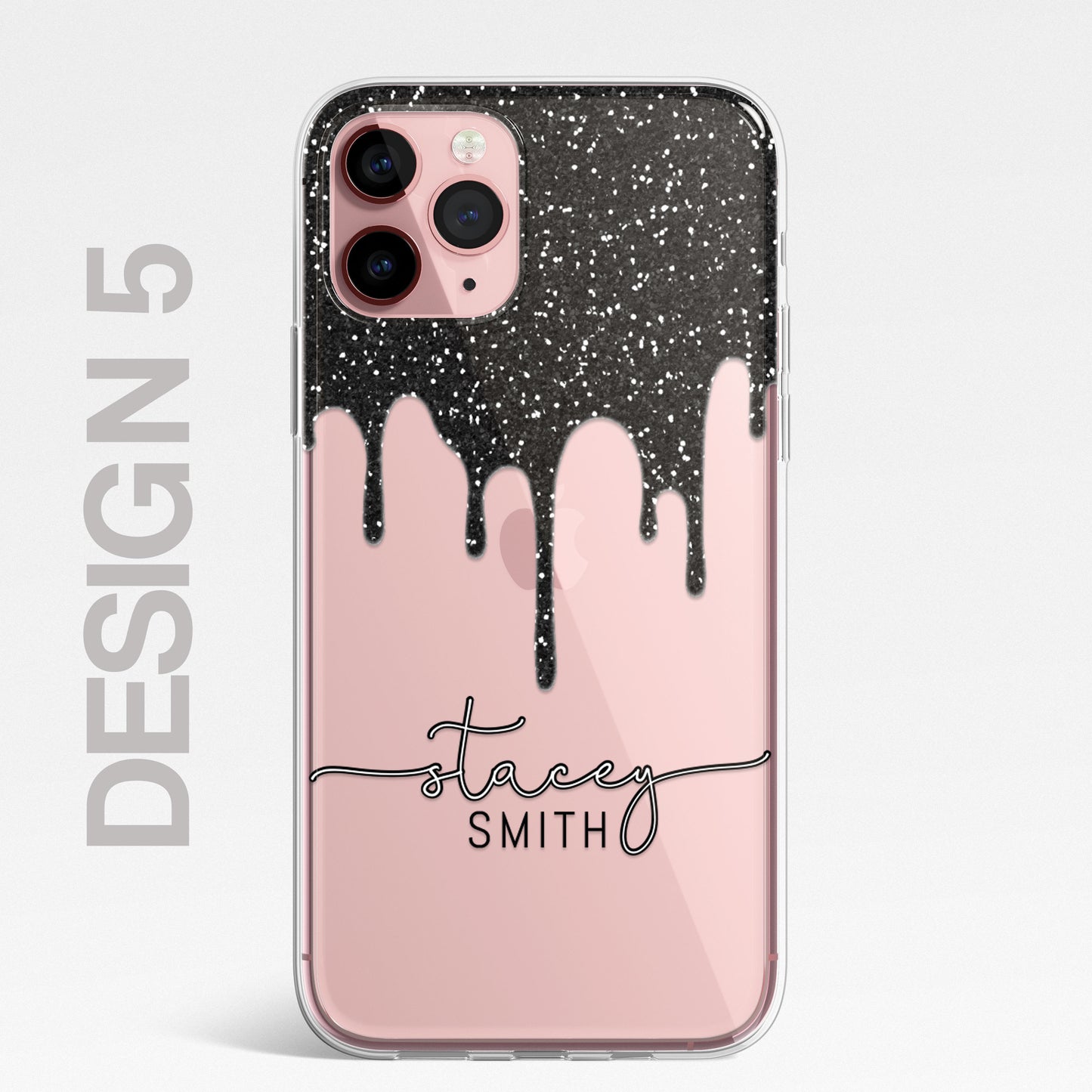 Personalised CLEAR Glitter Paint Candy Phone Cover Case For iPhone 13 12 Pro Max