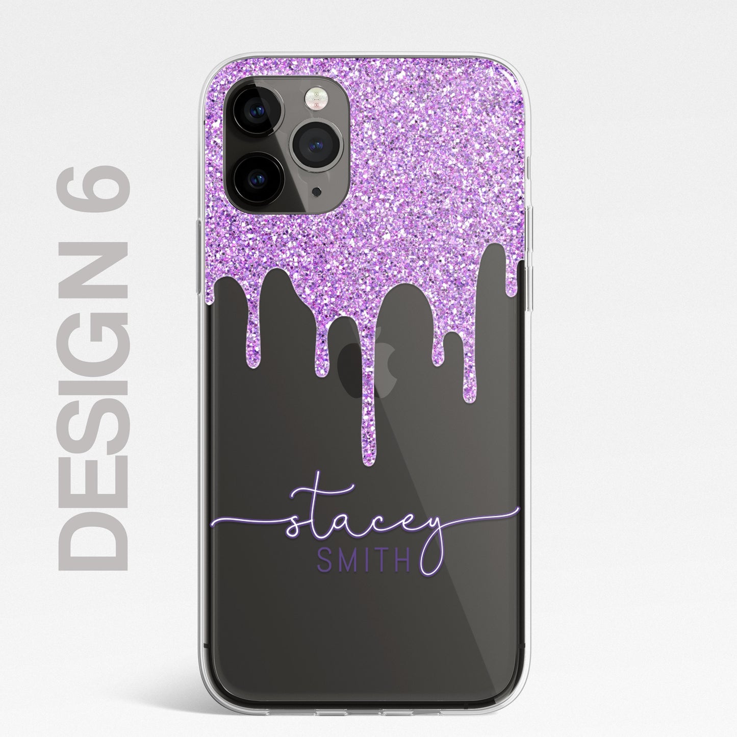 Personalised CLEAR Glitter Paint Candy Phone Cover Case For iPhone 13 12 Pro Max