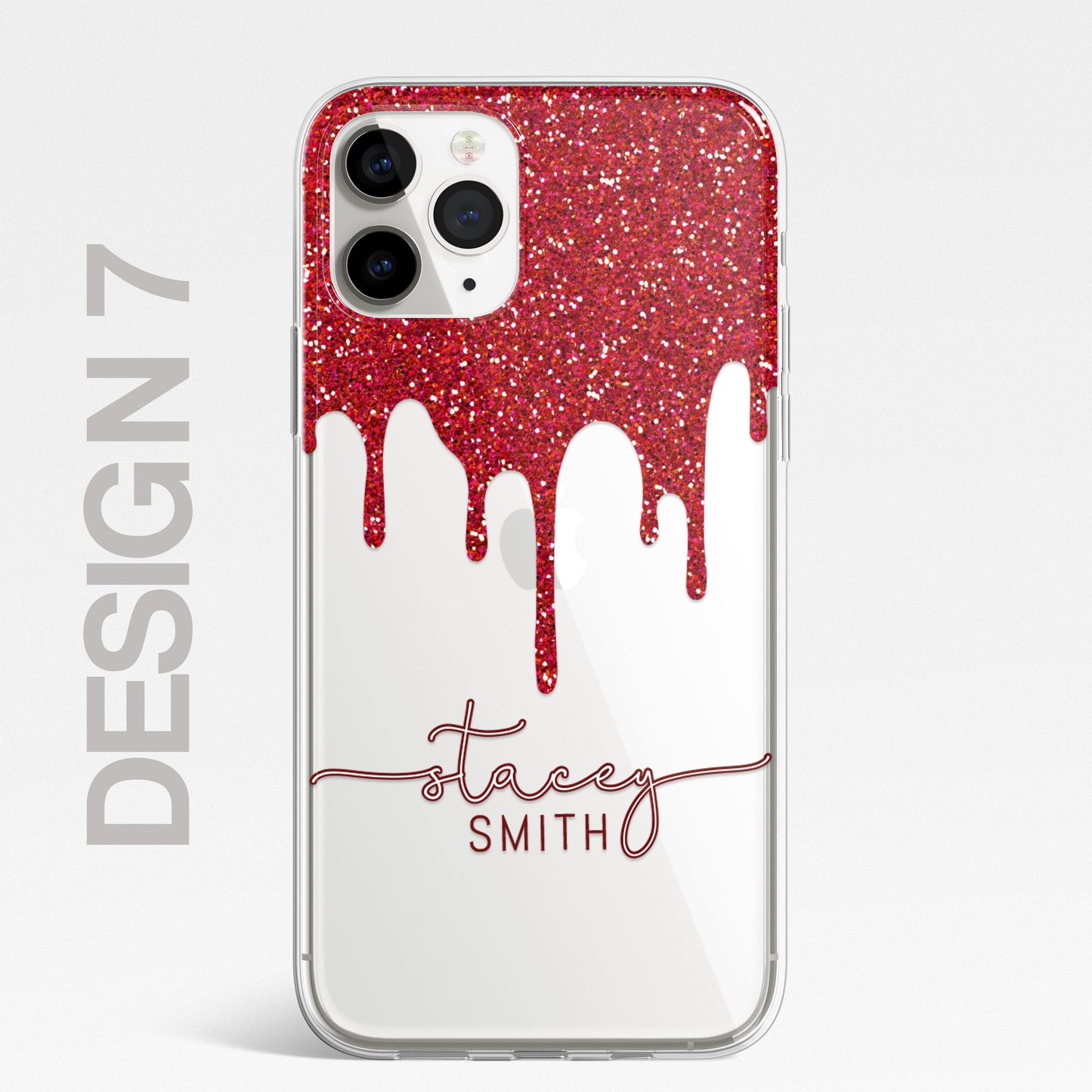 Personalised CLEAR Glitter Paint Candy Phone Cover Case For iPhone 13 12 Pro Max